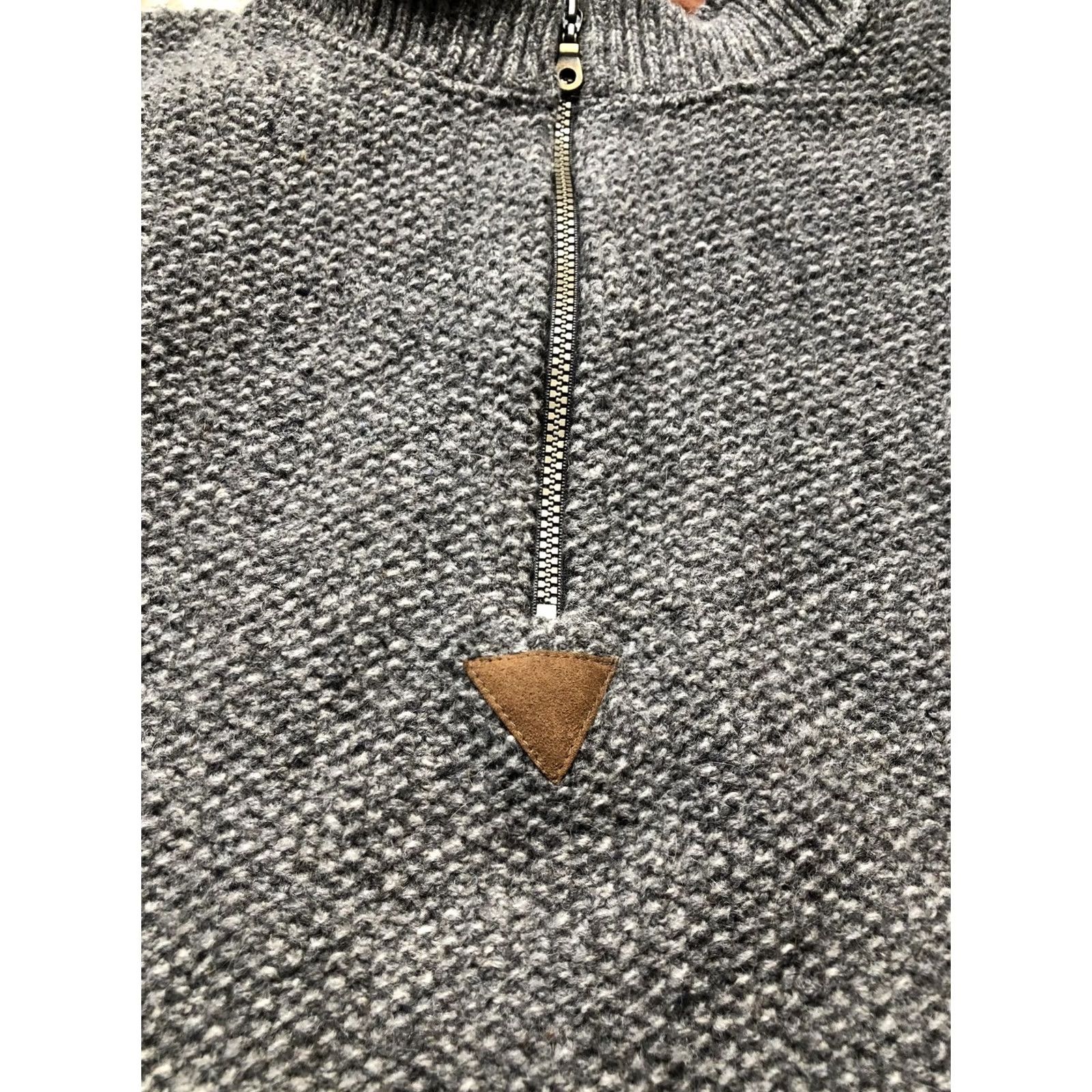 Vintage Early Winters Mens Large Gray Quarter Zip Mock Neck Knit Pullover Sweater Size US L / EU 52-54 / 3 - 6 Thumbnail