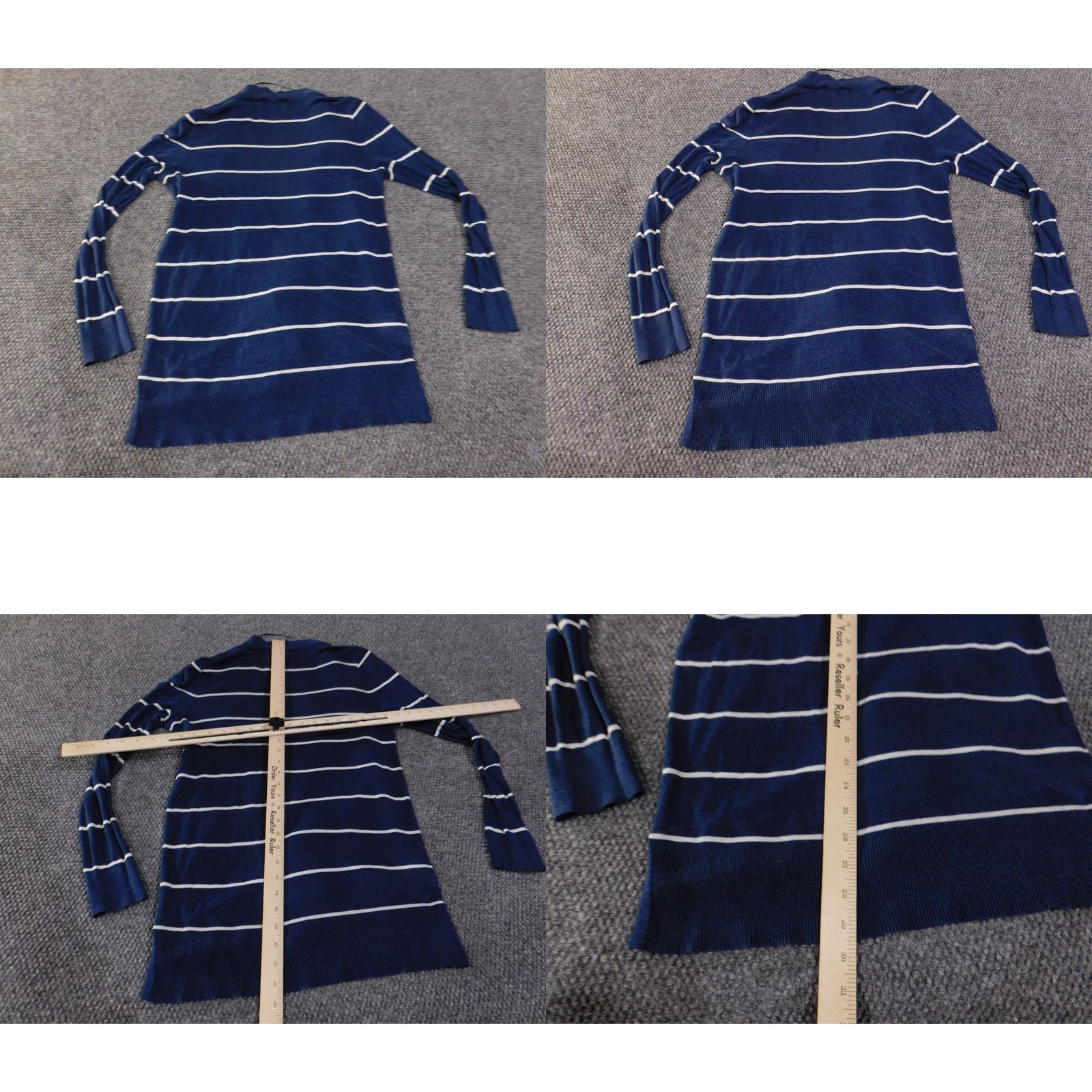 Loft LOFT Cardigan Womens Small Blue Striped Lightweight Cable Knit Crew Neck Sweater Casual All Seasons Spring Fall Girls Women Mens Size S / US 4 / IT 40 - 8 Thumbnail