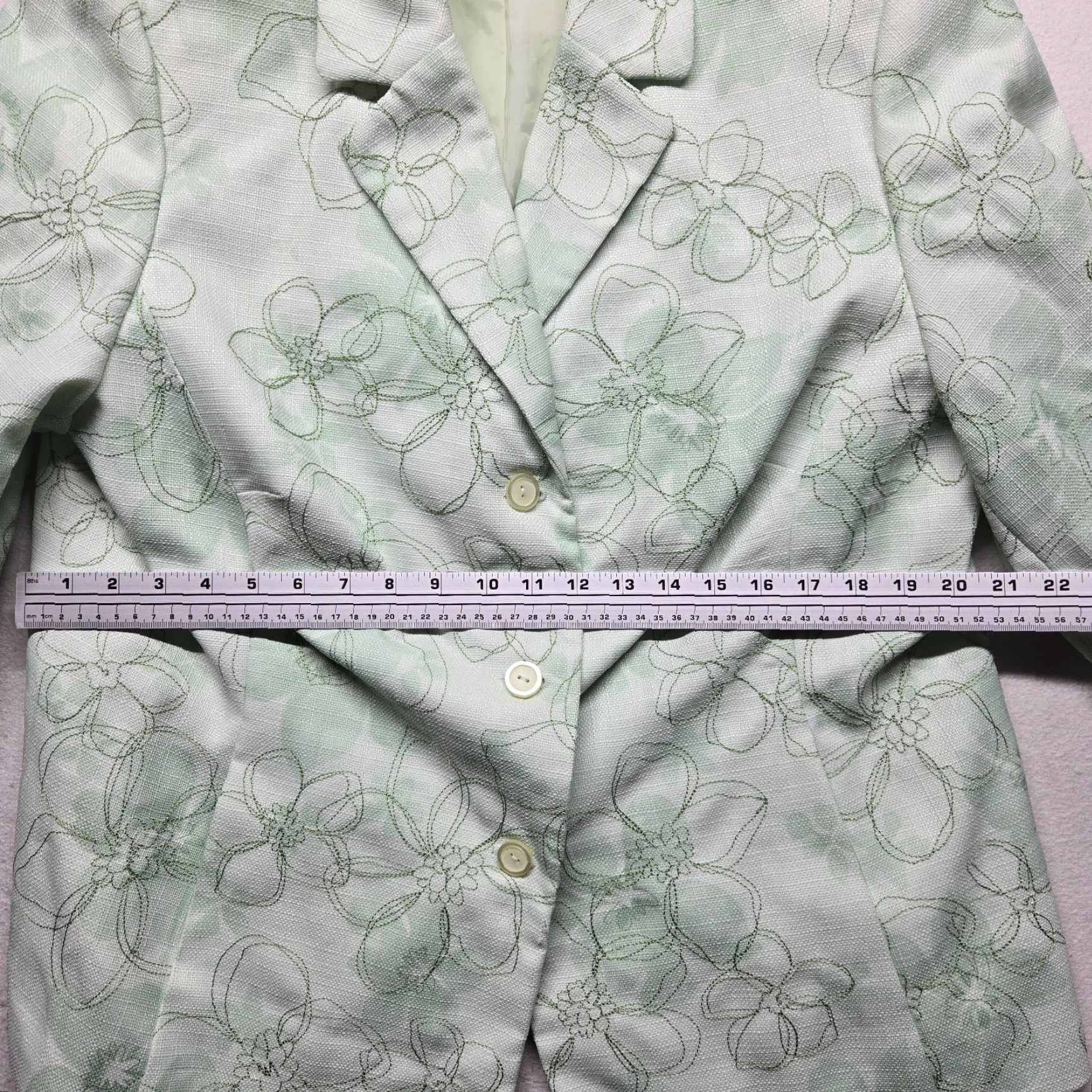 Vintage Alfred Dunner Floral Green Jacket Women Full Zip Cotton Size 16 Size XXL / US 16-18 / IT 52-54 - 4 Thumbnail