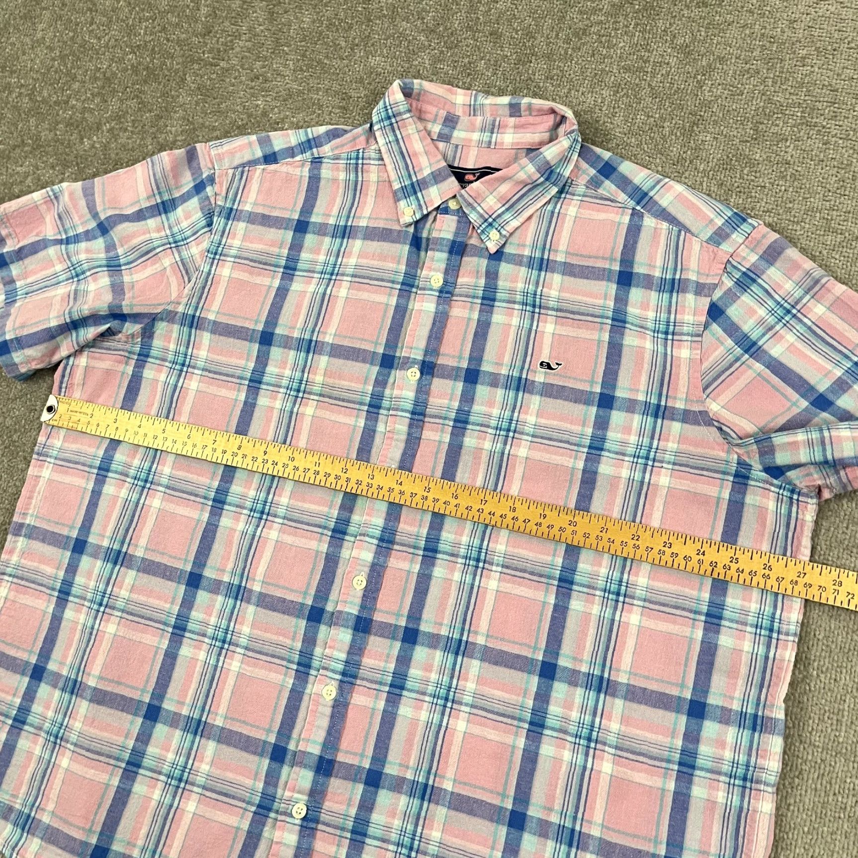 Vineyard Vines Vineyard Vines Whale Shirt Mens 2XL XXL Pink Blue Plaid Cotton Linen Button Down Size US XXL / EU 58 / 5 - 5 Thumbnail
