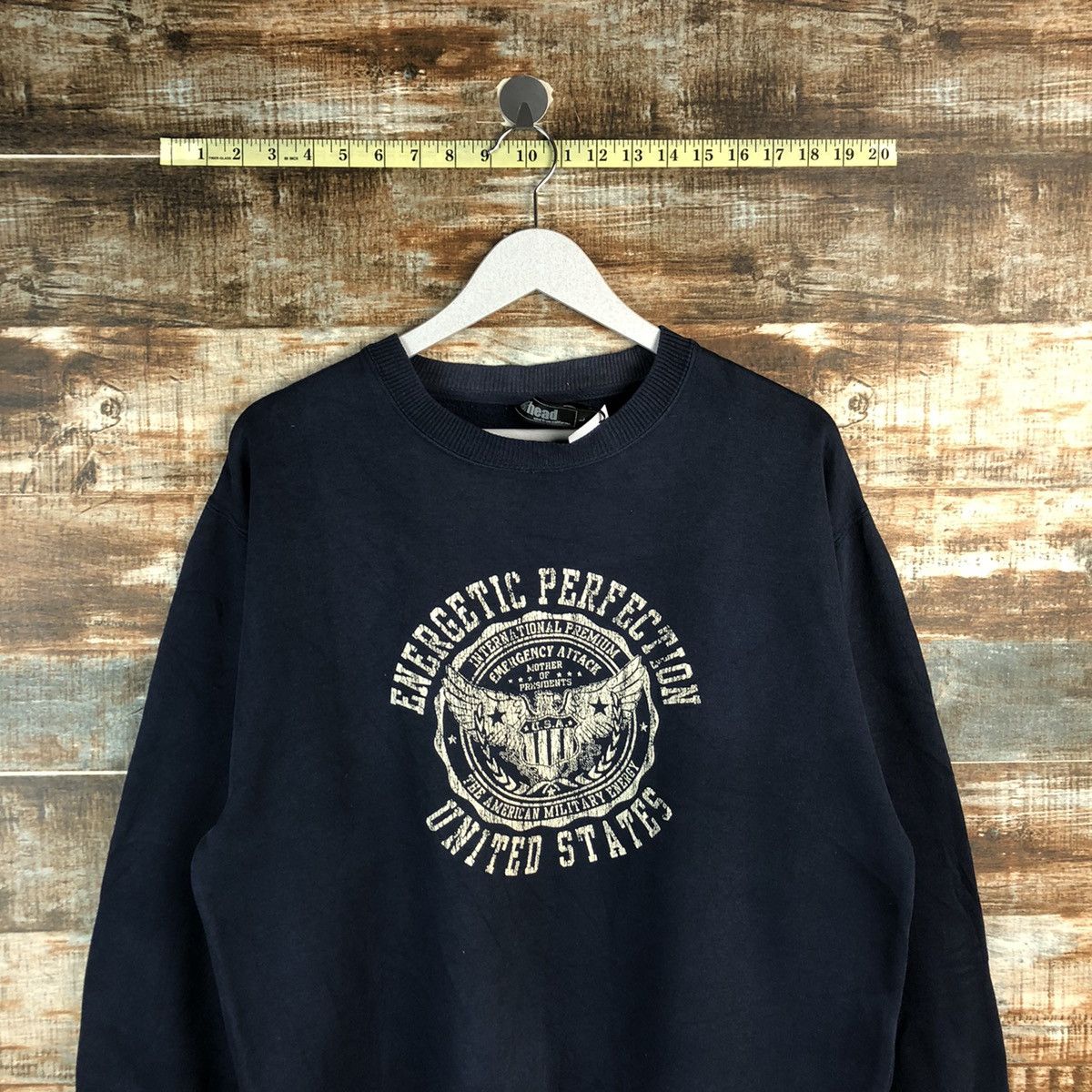 Japanese Brand Over Head usa Dark Blue Sweatshirt #A1918 Size US M / EU 48-50 / 2 - 2 Thumbnail