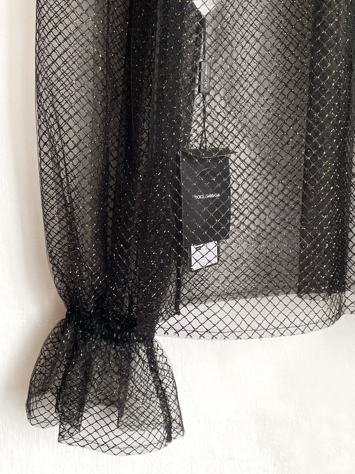 Dolce & Gabbana NWT Dolce & Gabbana Glitter Mesh Women’s Blouse, Size 38 Size XS / US 0-2 / IT 36-38 - 9 Thumbnail