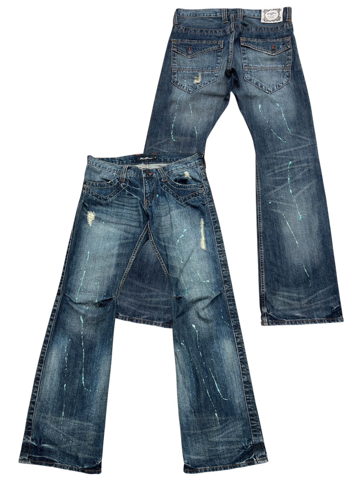 Root Gothic Japan Lowrise Bootcut Flare Denim Jeans 34x33