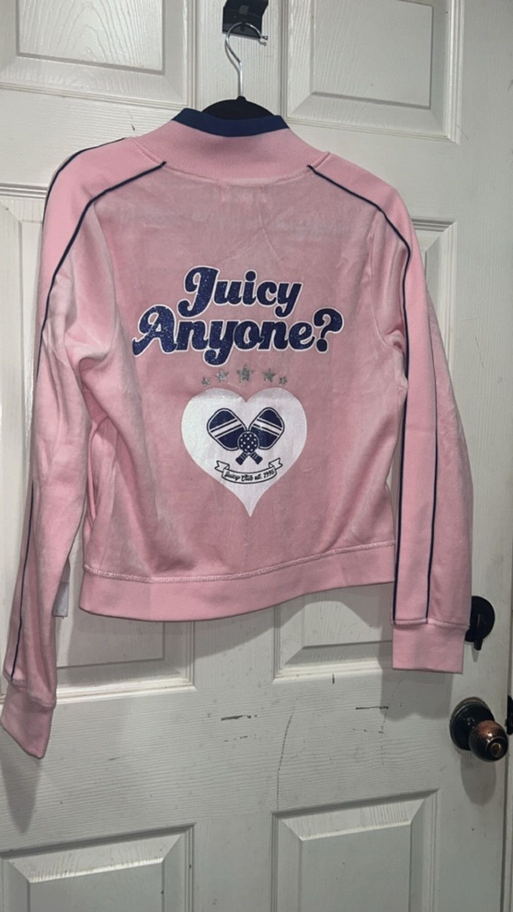 Juicy Couture Women's Juicy Couture Pink Velour Track Jacket L Size L / US 10 / IT 46 - 3 Thumbnail