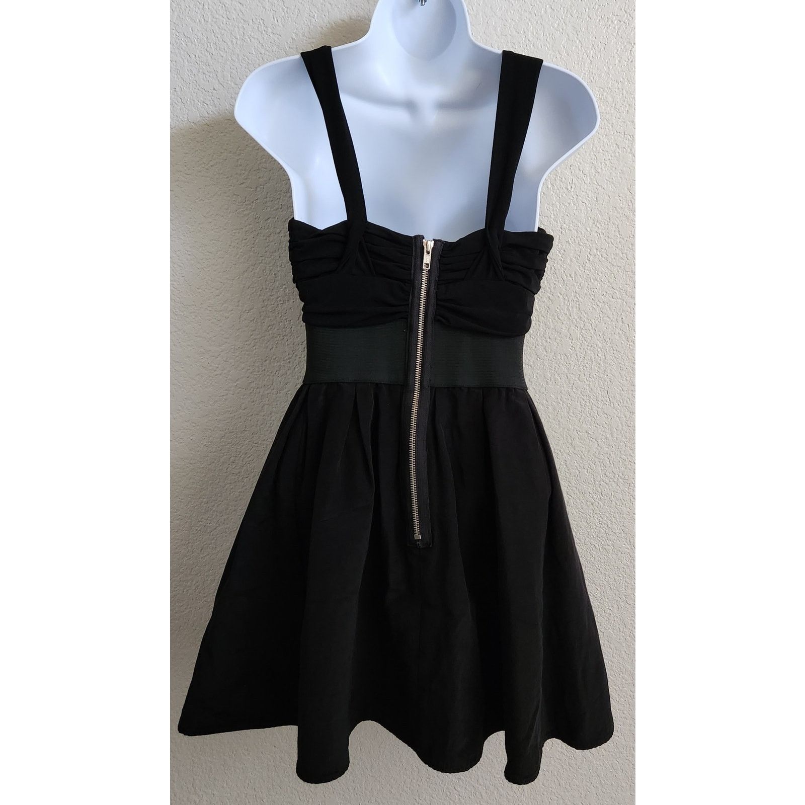 Other A.B.S. Allen Schwartz Black Crisscross Pleated Mini Dress 2 Size XS / US 0-2 / IT 36-38 - 3 Thumbnail