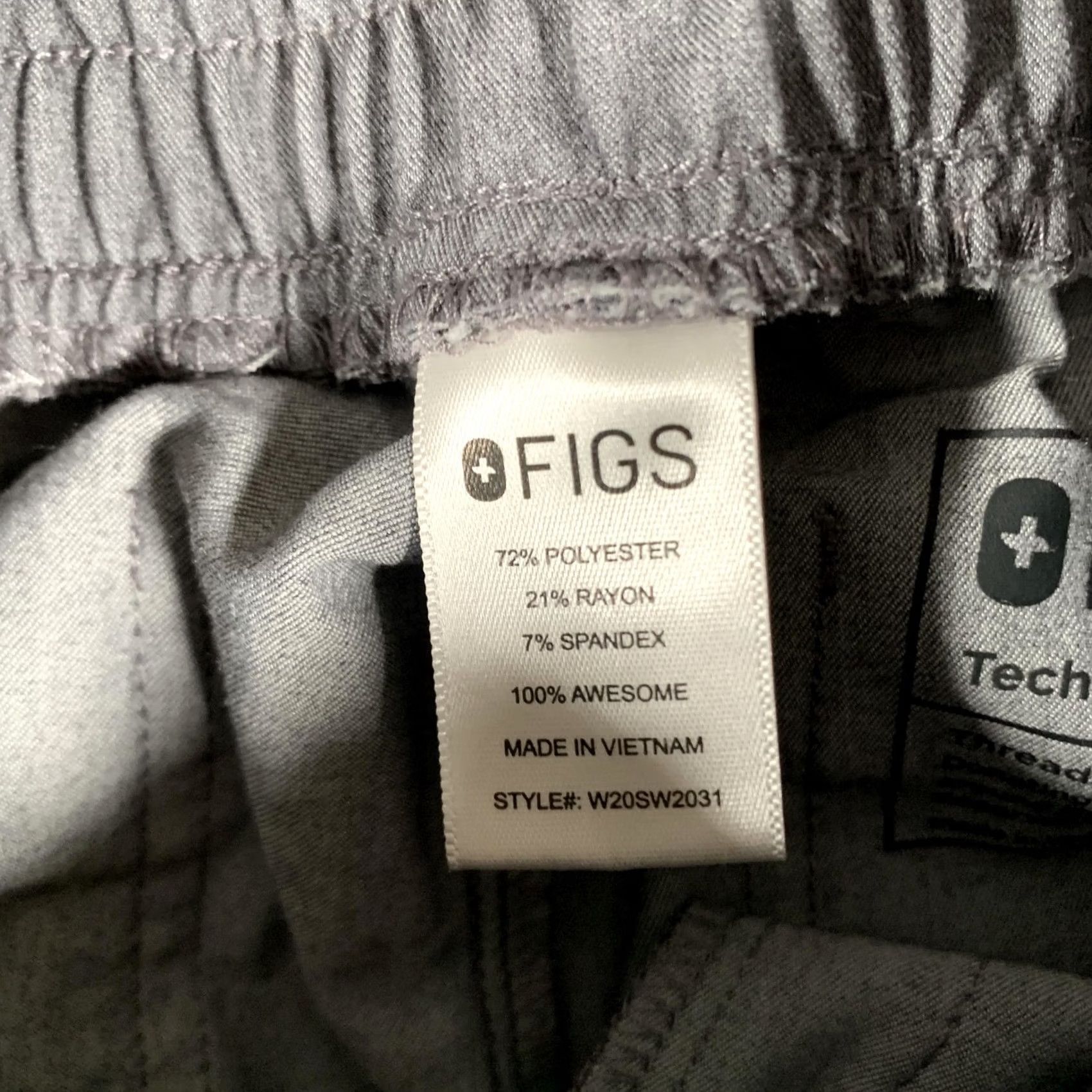 Vintage FIGS Scrub Pants Womens XS Gray Technical Collection Drawstring Cargo Pockets Size 26" / US 2 / IT 38 - 5 Thumbnail