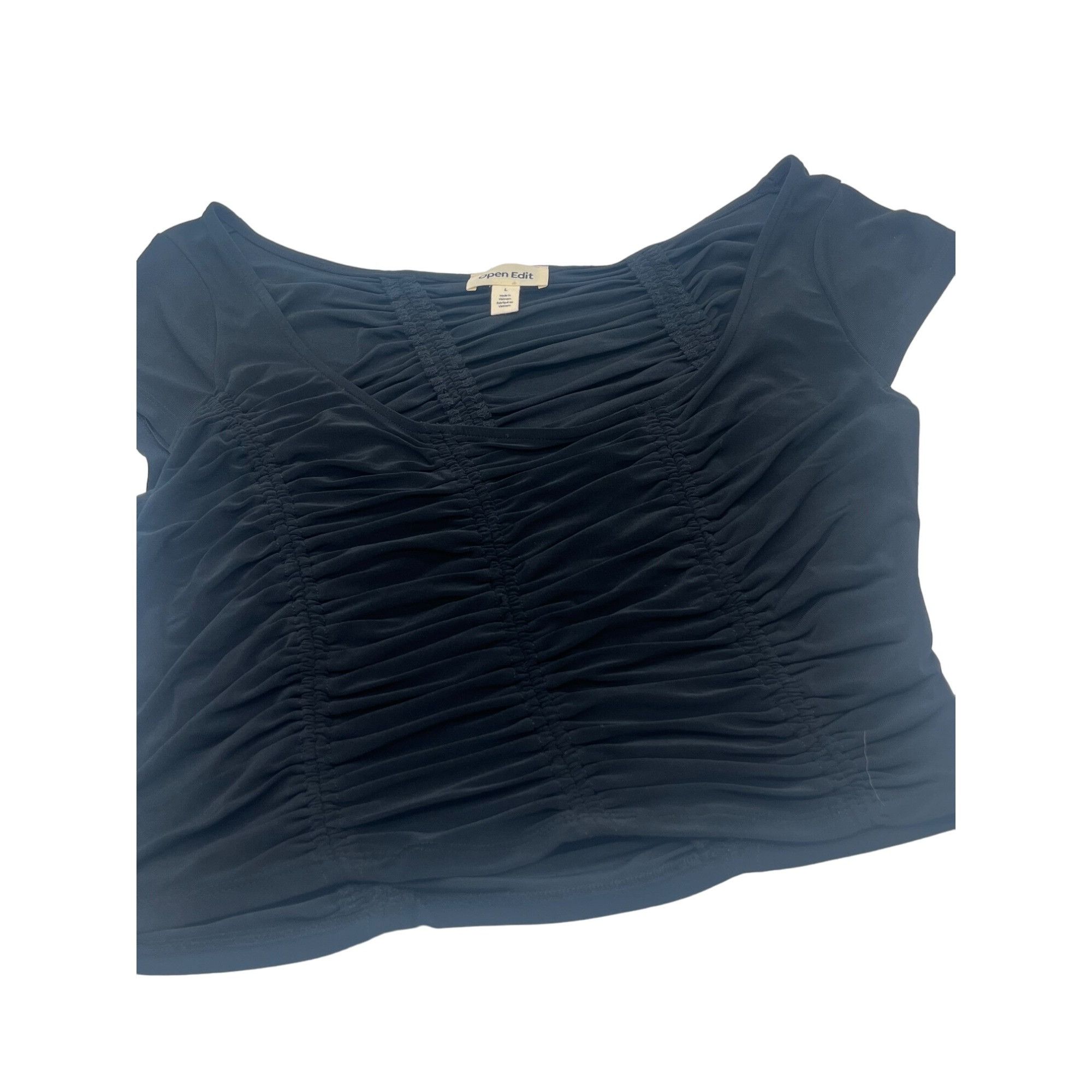 Other Open Edit Ruched Cup Sleeve Crop Top, Black, L Size L / US 10 / IT 46 - 5 Thumbnail