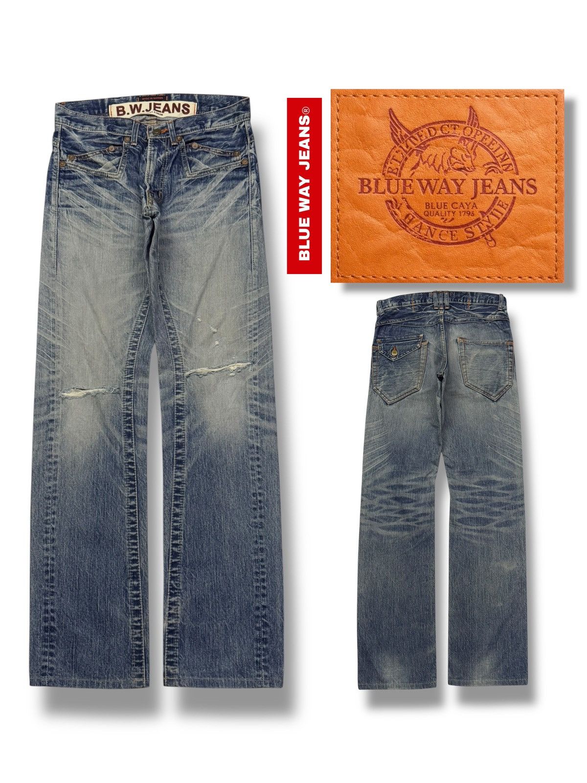Blue Blue Japan Vintage 00s Blue Way Jeans | Made In Nippon Japan | W30 Size US 30 / EU 46 - 1 Thumbnail