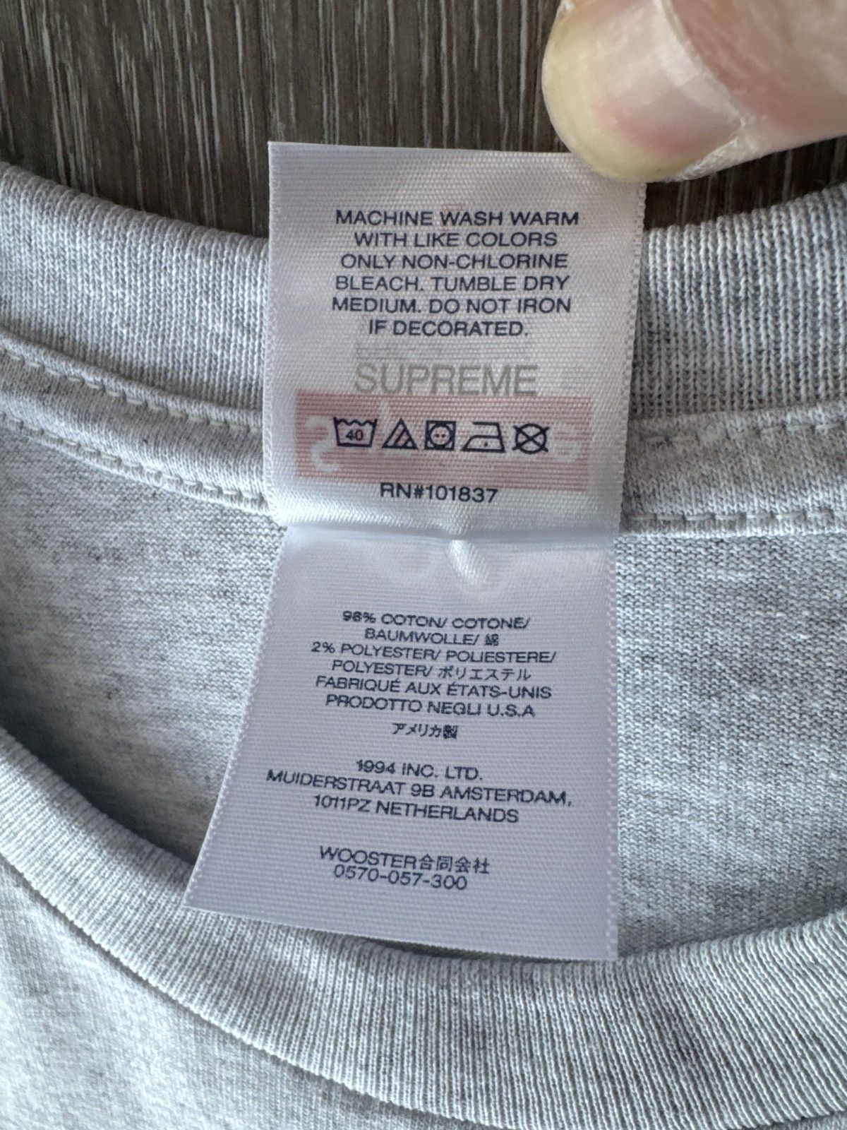 Supreme Box Logo Tee FW23 Ash Grey Tops