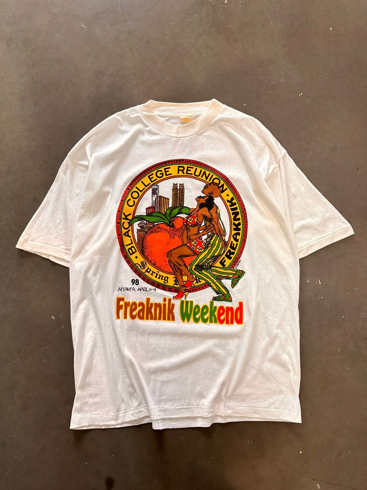 Pre-owned Rap Tees X Vintage Freaknik Atlanta 1998 Tshirt In White