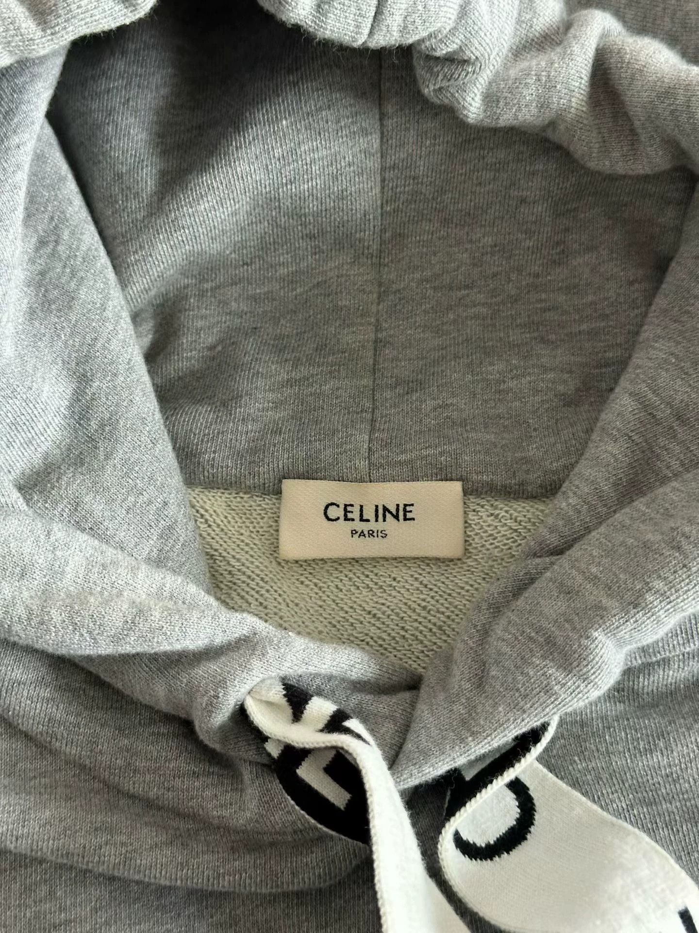 Celine CELINE Gray Drawstring Logo Hoodie M 98 New Size M / US 6-8 / IT 42-44 - 3 Thumbnail
