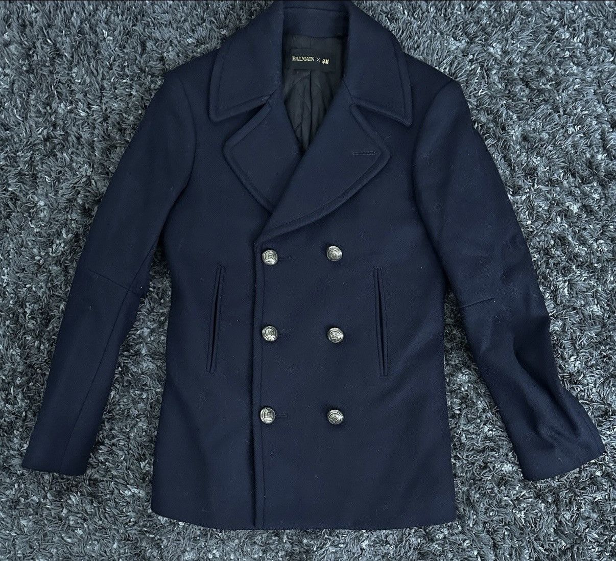 Balmain Double Breasted Pea Coat Size 38R - 2 Thumbnail