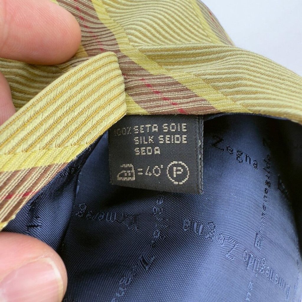 Ermenegildo Zegna ERMENEGILDO ZEGNA Striped Yellow/Gold Burgundy Tie 3.5" Size ONE SIZE - 5 Thumbnail