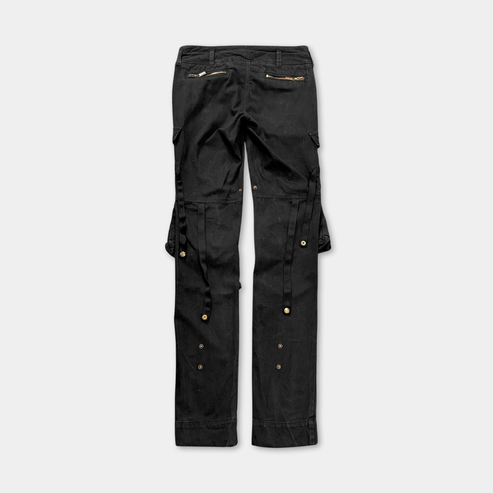 Just Cavalli Just Cavalli 2000's Black Cargo Bondage Pants Size US 30 / EU 46 - 4 Thumbnail