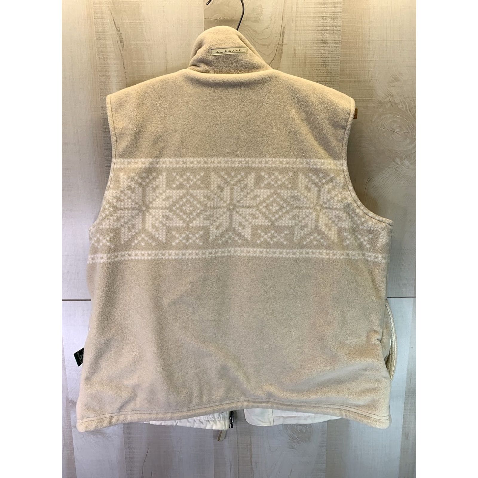 Ralph Lauren Ralph Lauren Women’s Vest L Tan/Ivory Reversible Fleece Winter Style #3481 Size L / US 10 / IT 46 - 5 Thumbnail