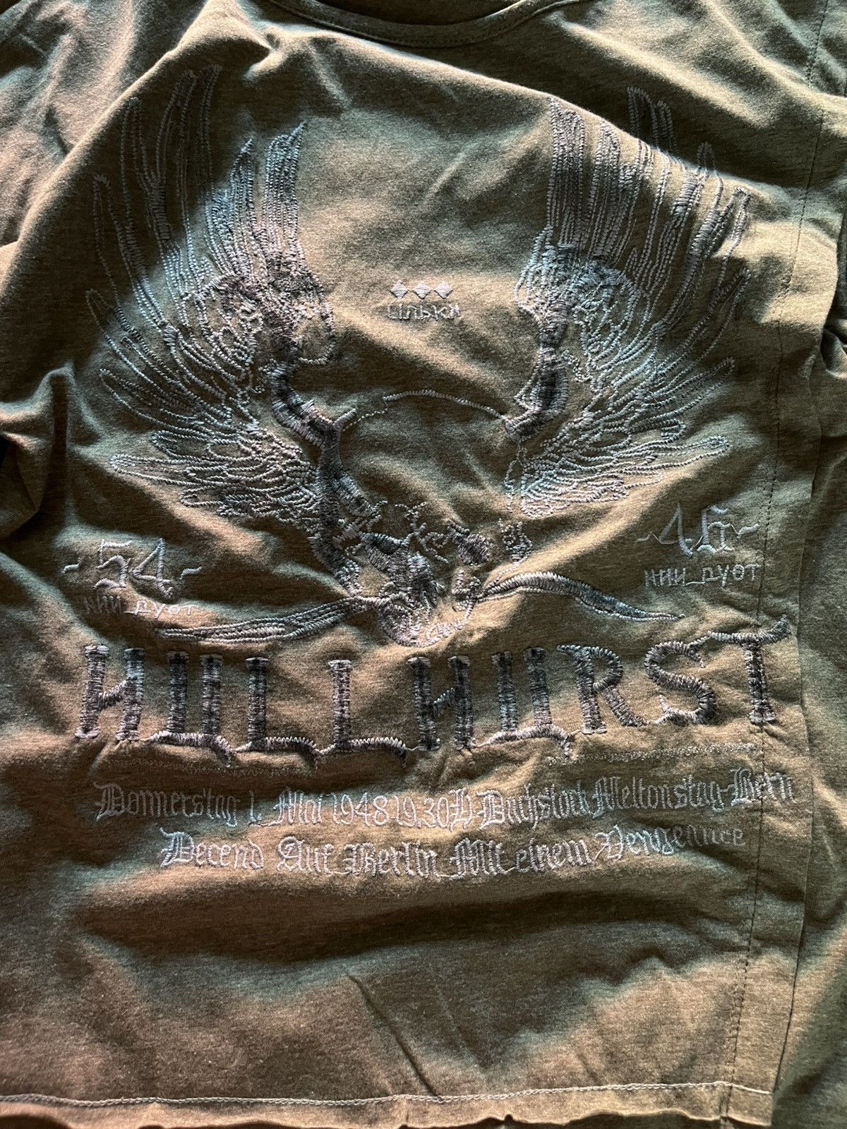 Yasuyuki Ishii flare fleur asymmetric vampire embroidery skull poem tshirt Size US M / EU 48-50 / 2 - 4 Thumbnail