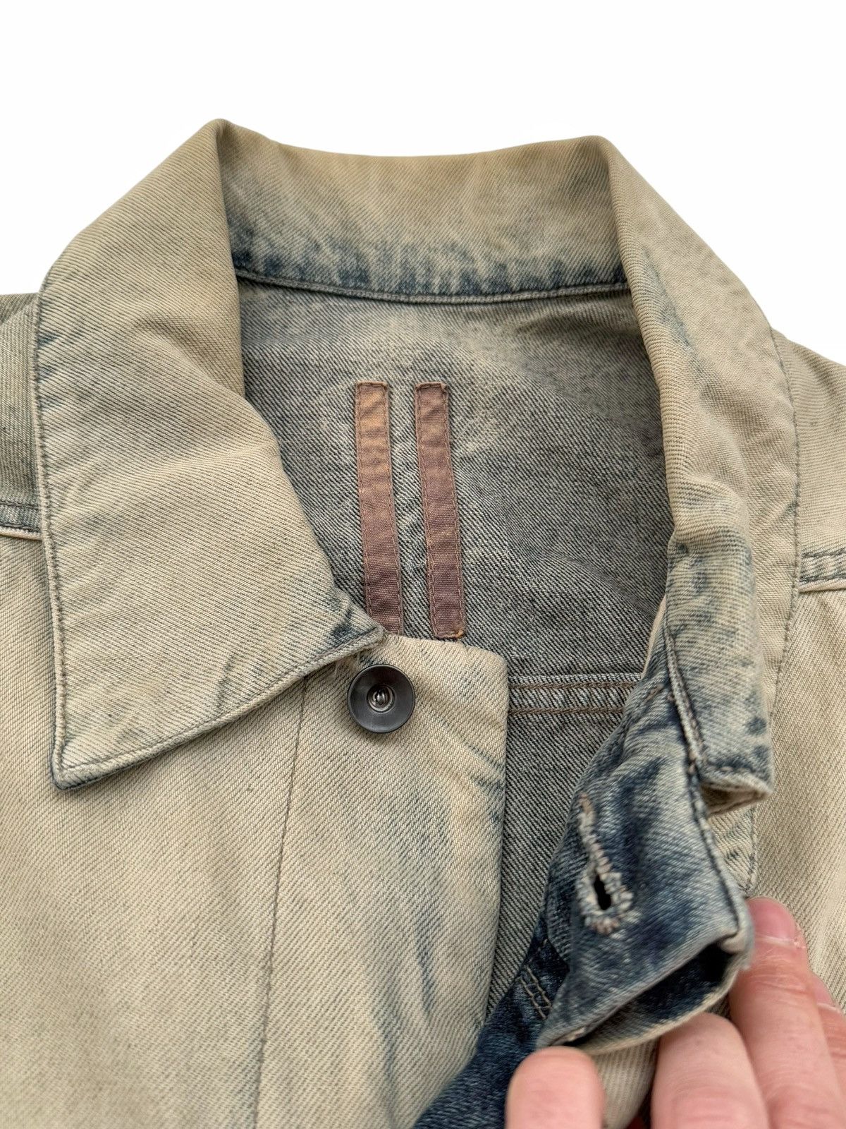 Rick Owens RARE Crust Oil Calf Stooge Denim Hybrid Trucker Jacket Size US M / EU 48-50 / 2 - 7 Thumbnail