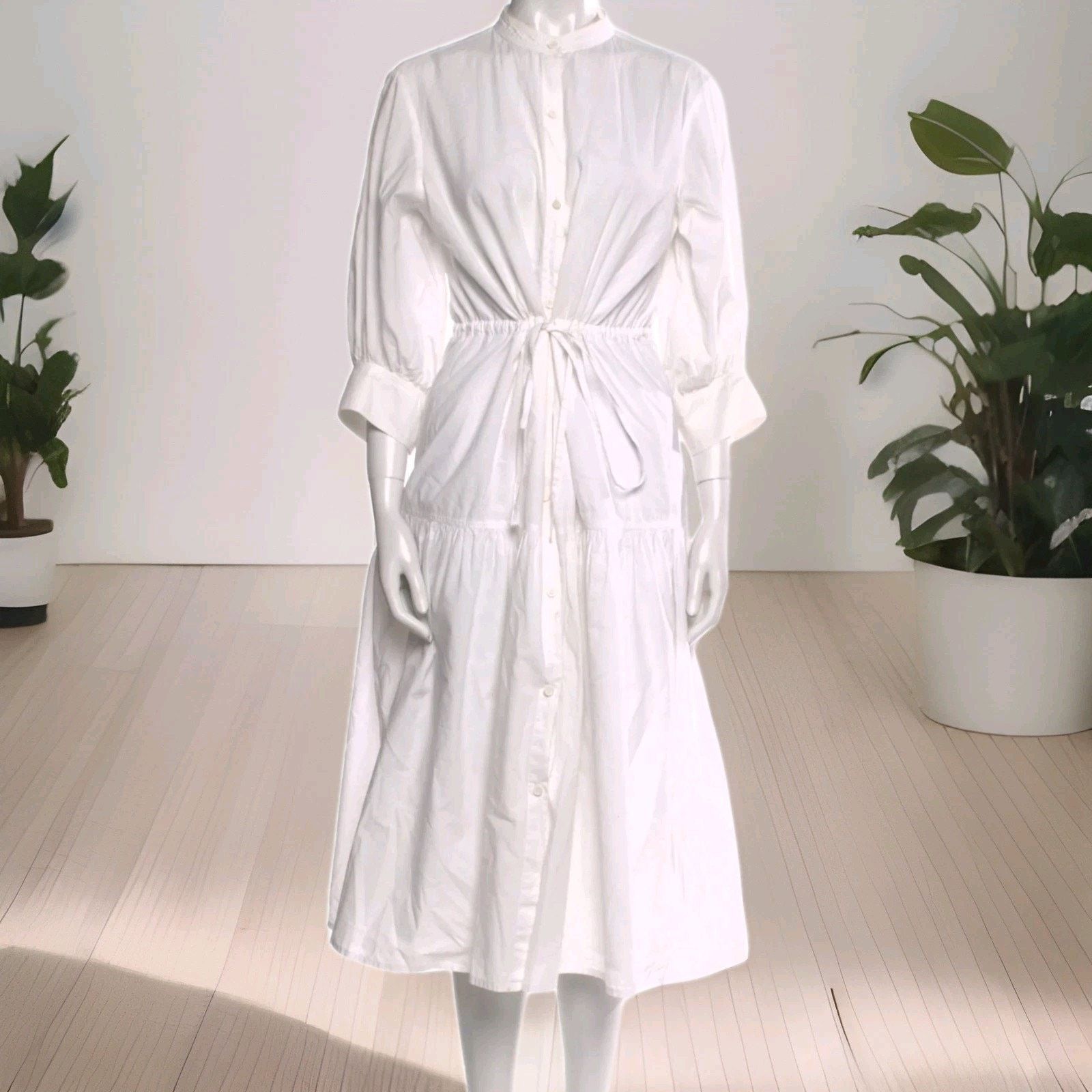 Apiece Apart Apiece Apart Anna Maxi Dress Tiered White Cotton Size 8 Size M / US 6-8 / IT 42-44 - 1 Thumbnail