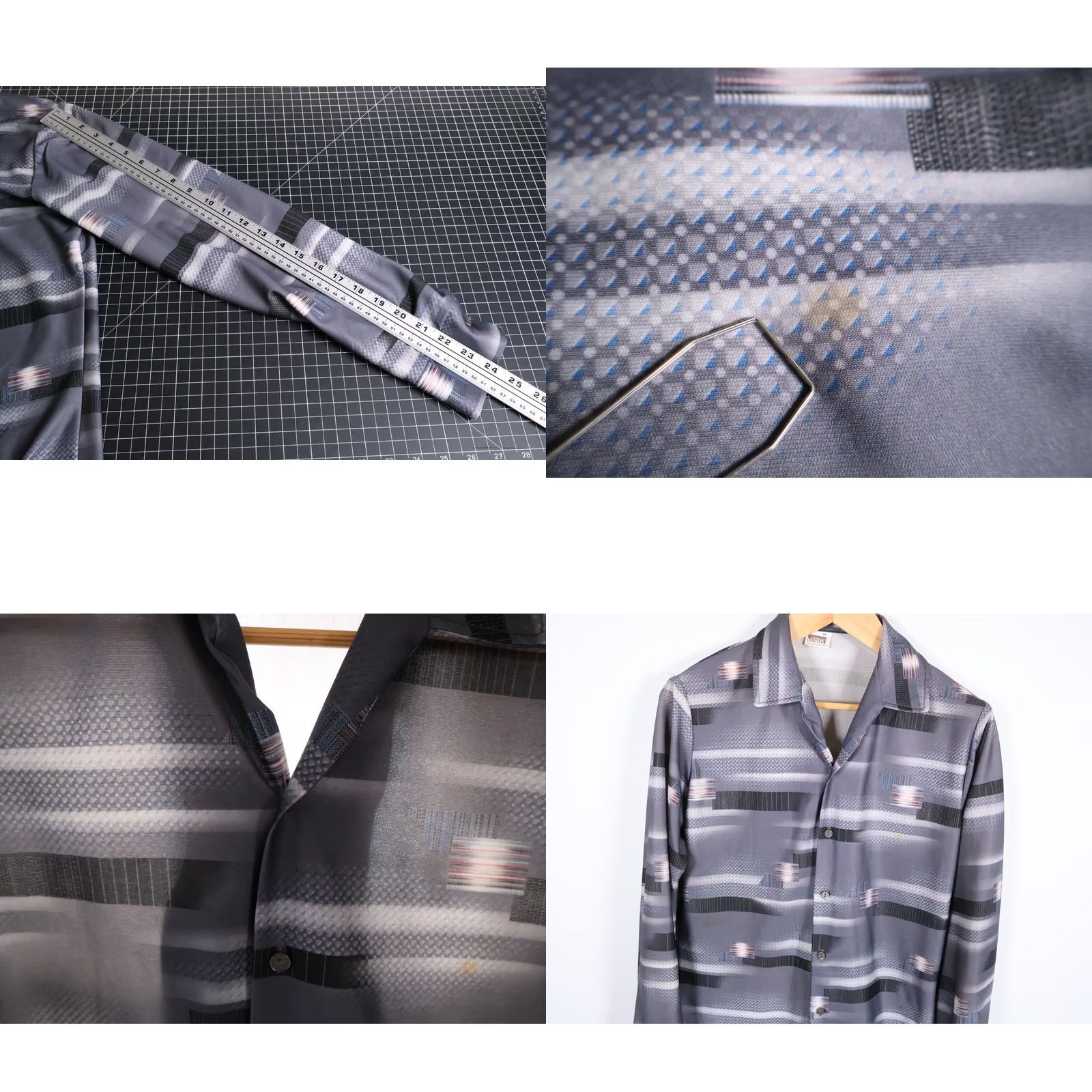 Vintage VINTAGE Montgomery Ward Shirt Mens Medium Gray Abstract Camp Collar Acetate VTG Size US M / EU 48-50 / 2 - 8 Thumbnail
