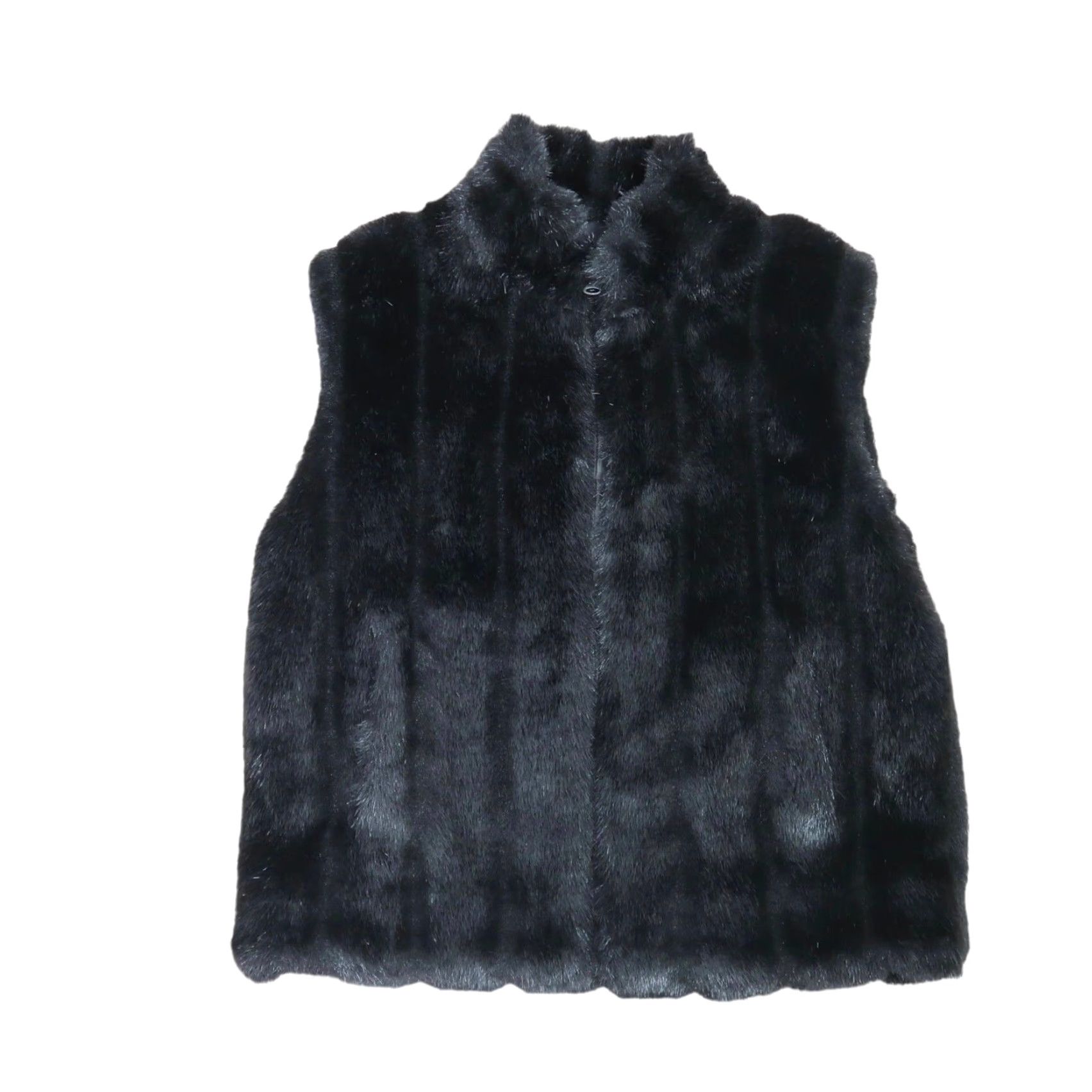 Vintage VINTAGE Olympia Vest Women's Medium Brown Faux Fur Zip Front 90s 80s Overcoat Sleeve-less Pockets Size M / US 6-8 / IT 42-44 - 6 Thumbnail
