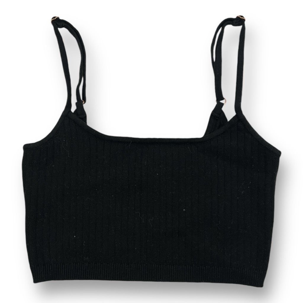 Free People Free People Ribbed Knit Black Cropped Top Size Extra Small Size XS / US 0-2 / IT 36-38 - 1 Thumbnail