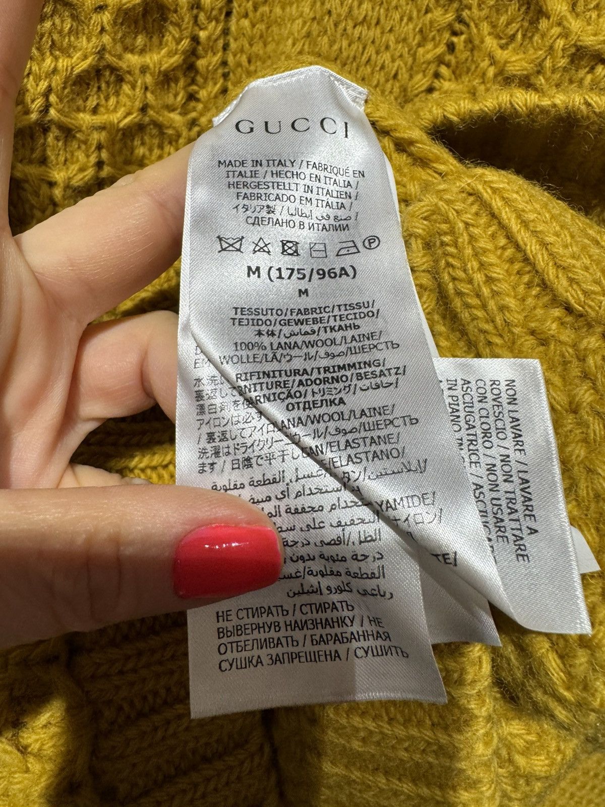 Gucci Gucci New Kable Knit yellow-mustard wool jumper, size M Size US M / EU 48-50 / 2 - 3 Thumbnail