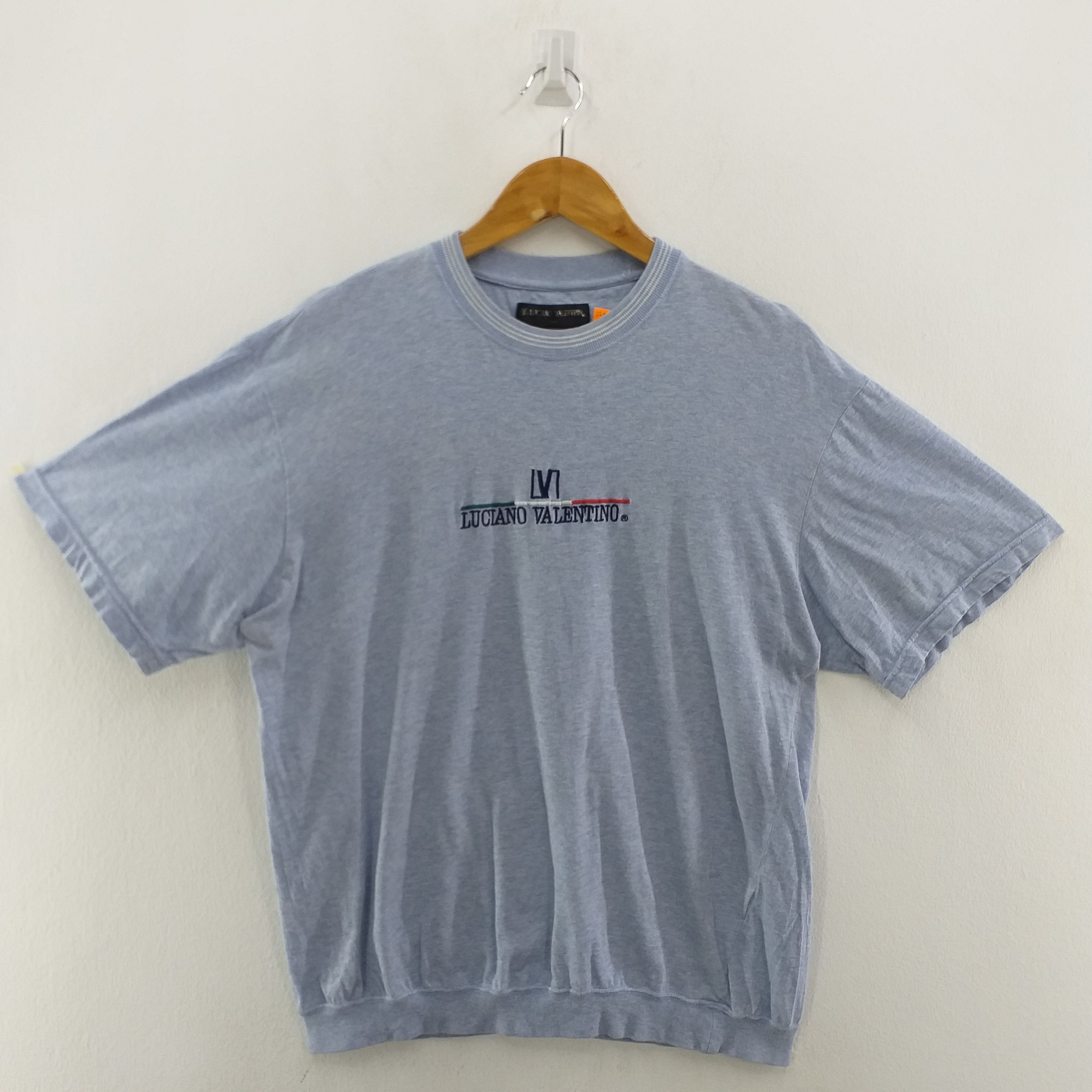 image of Italian Designers Luciano Valentino Signature Italian Designer Tshirt -G003 in Grey/Black (Size Lar