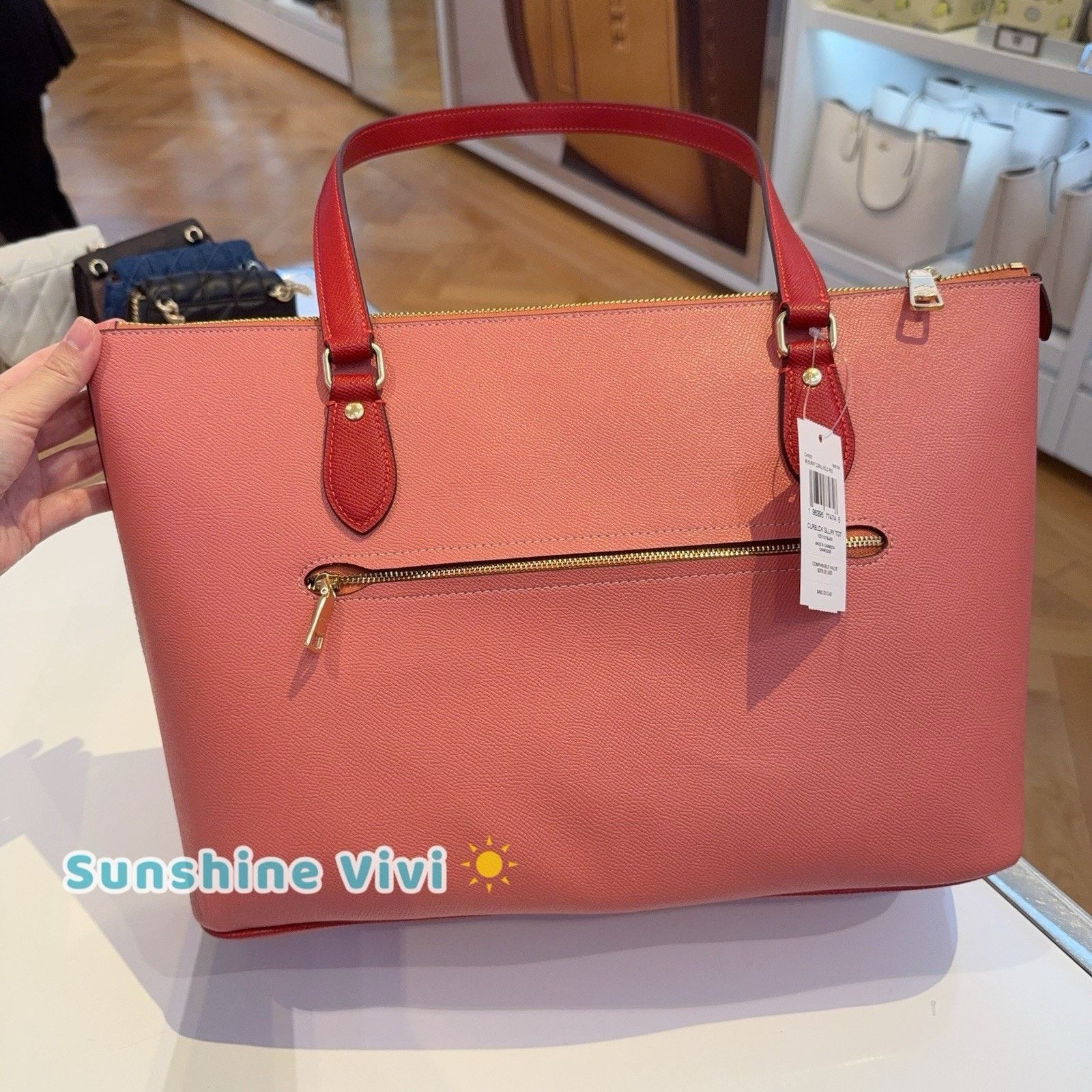 Coach NWT Coach Gallery Tote Bag Colorblock CAR35 Bold Red Size ONE SIZE - 5 Thumbnail