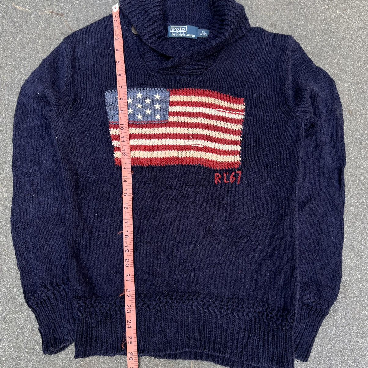 Designer × Polo Ralph Lauren × Vintage Vintage Polo Ralph Lauren American Flag Knit Sweater Size US XS / EU 42 / 0 - 8 Thumbnail