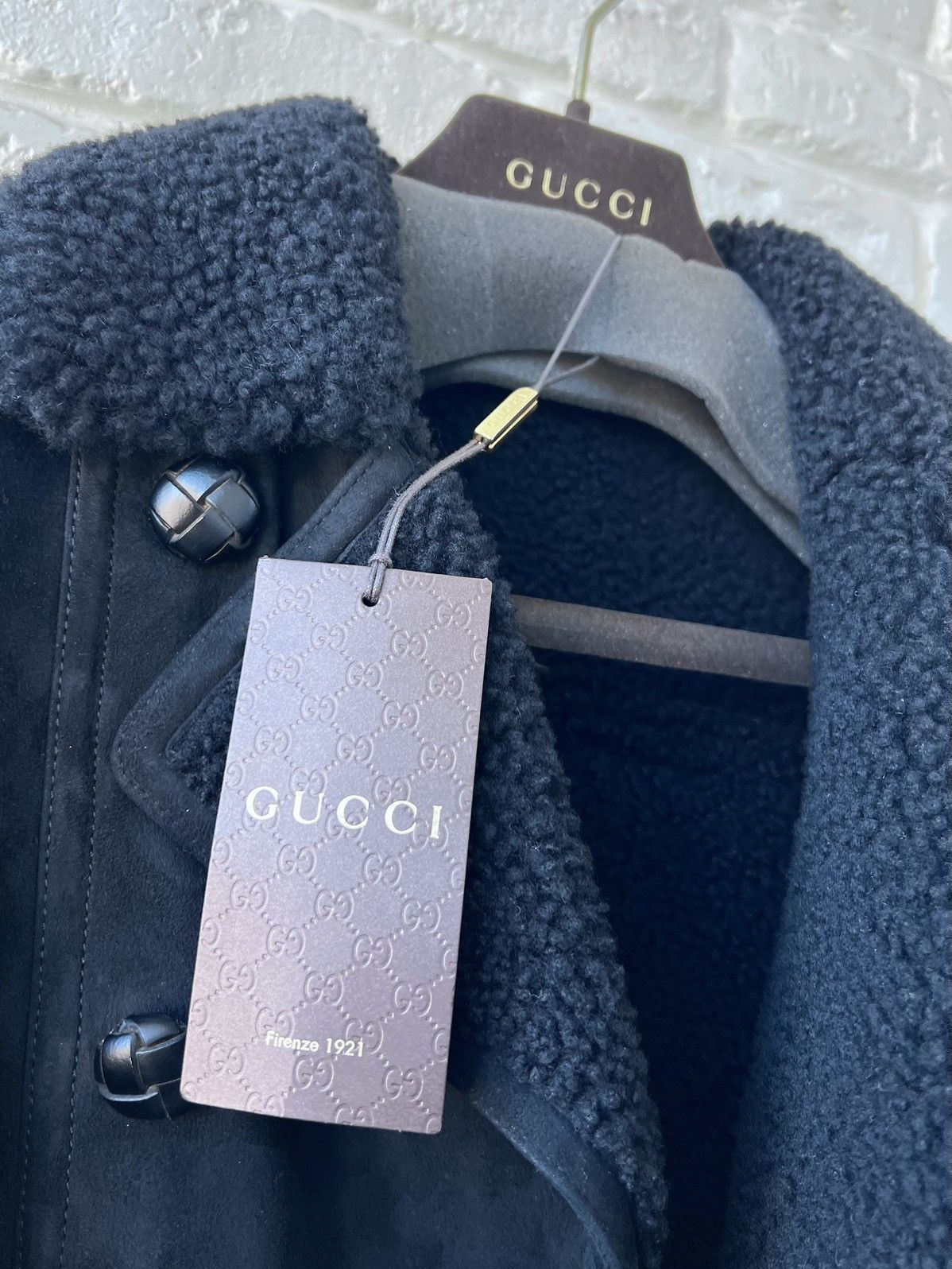 Gucci Gucci Leather Double-Breasted Shearling Jacket Size S / US 4 / IT 40 - 8 Thumbnail