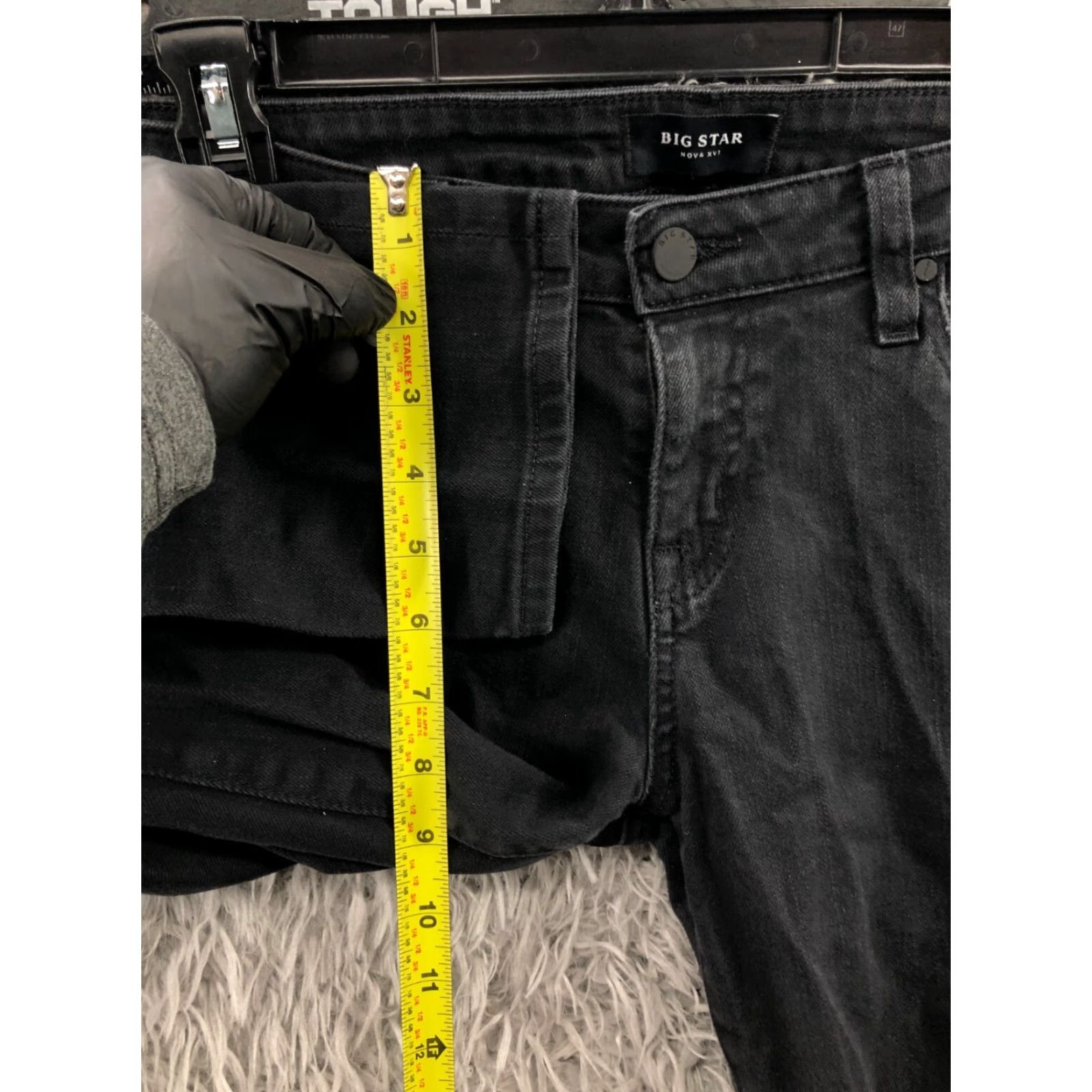 Vintage BIG STAR Jeans Skinny Size 12 Womens Black Dark Wash Denim 5-Pocket Regular Rise Low 28in Inseam 28in Belt Loops Zipper Button Logo Fashion Clothing Size 34" / US 12 / IT 48 - 4 Thumbnail