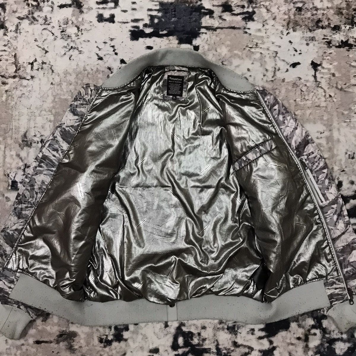 Japanese Brand Fieldcore Warm & Toughness Navy Camo Style Bomber Jacket Size US L / EU 52-54 / 3 - 7 Thumbnail