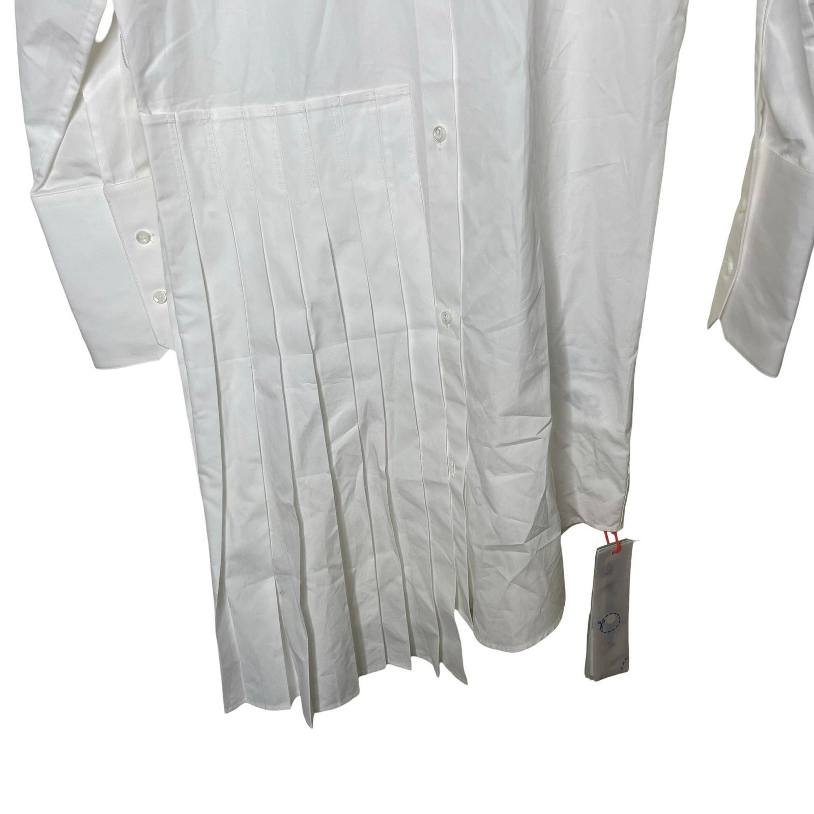 Off-White NWT OFF WHITE Popeline Pleated Shirt Dress crisp cotton Size XS / US 0-2 / IT 36-38 - 5 Thumbnail