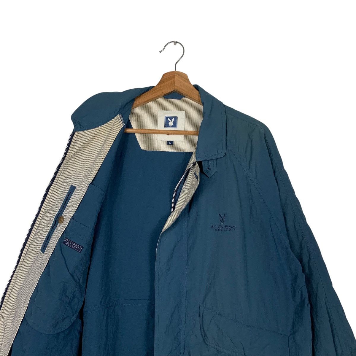 Playboy PLAYBOY Embroider Bunny Logo Blue Casual Jacket #1841-C80 Size US L / EU 52-54 / 3 - 10 Thumbnail