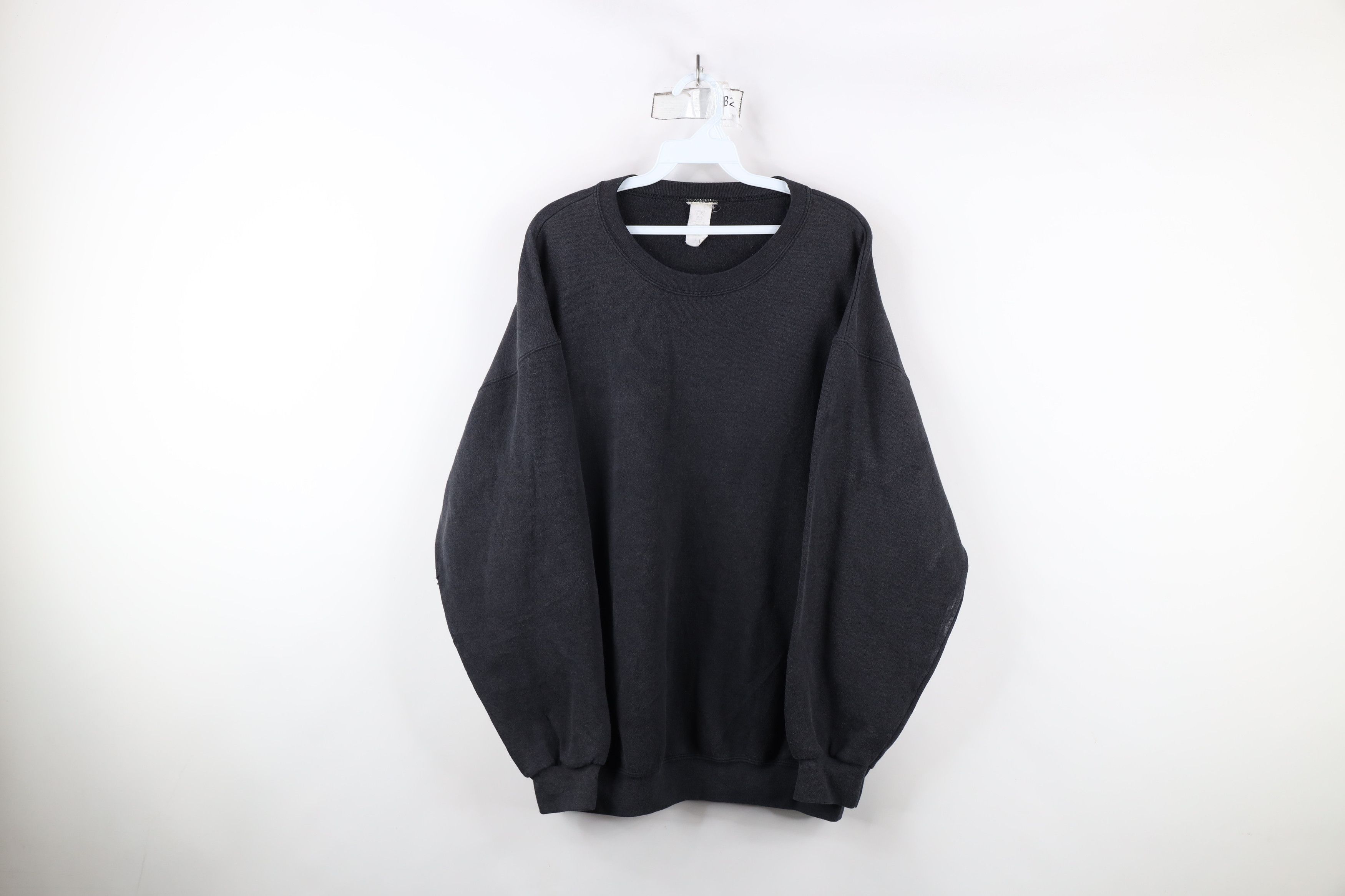 Vintage Vintage 90s Streetwear Blank Crewneck Sweatshirt Black Size US L / EU 52-54 / 3 - 1 Thumbnail