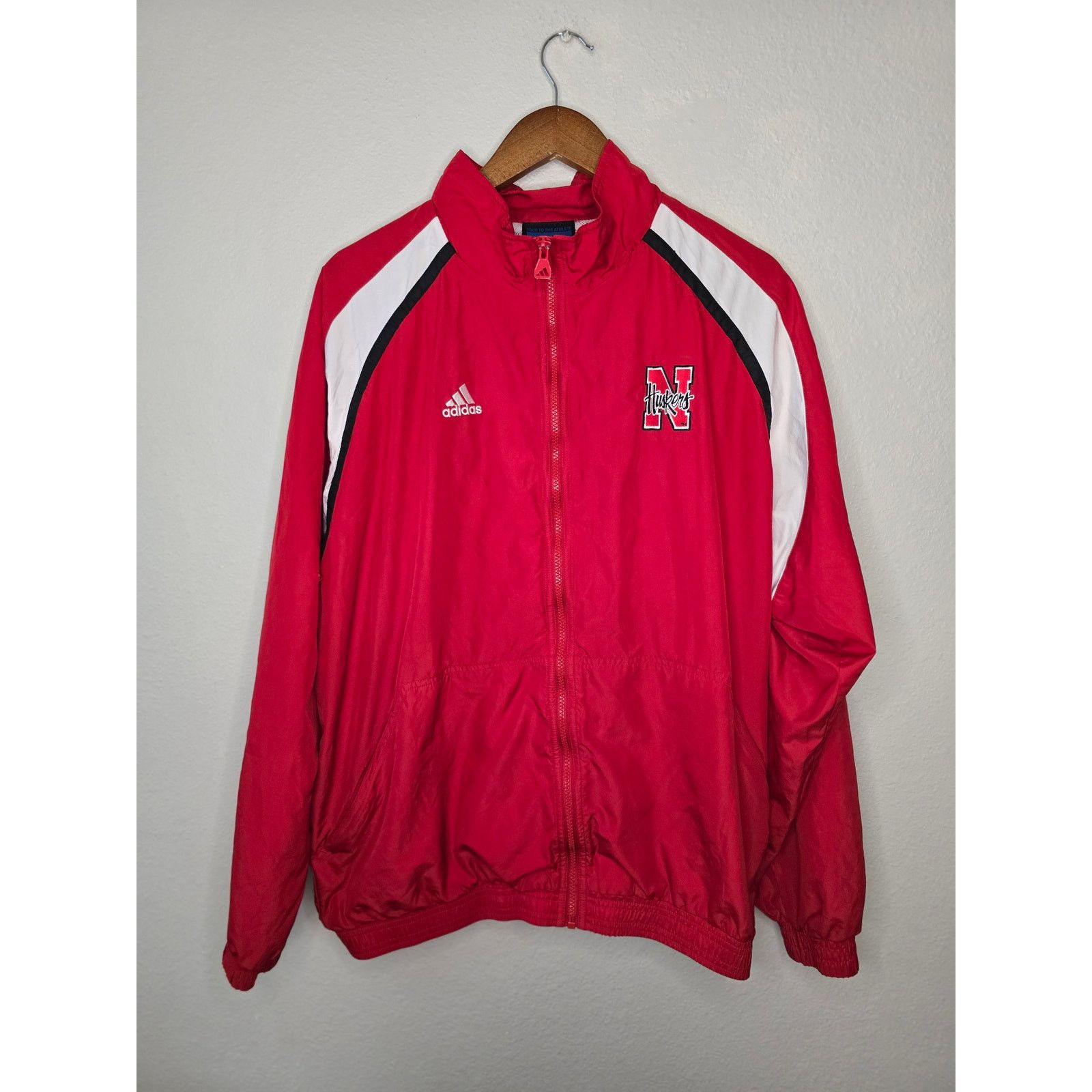 Adidas Vintage Nebraska Huskers Windbreaker L Adidas Full Zip Red Size US XL / EU 56 / 4 - 1 Thumbnail