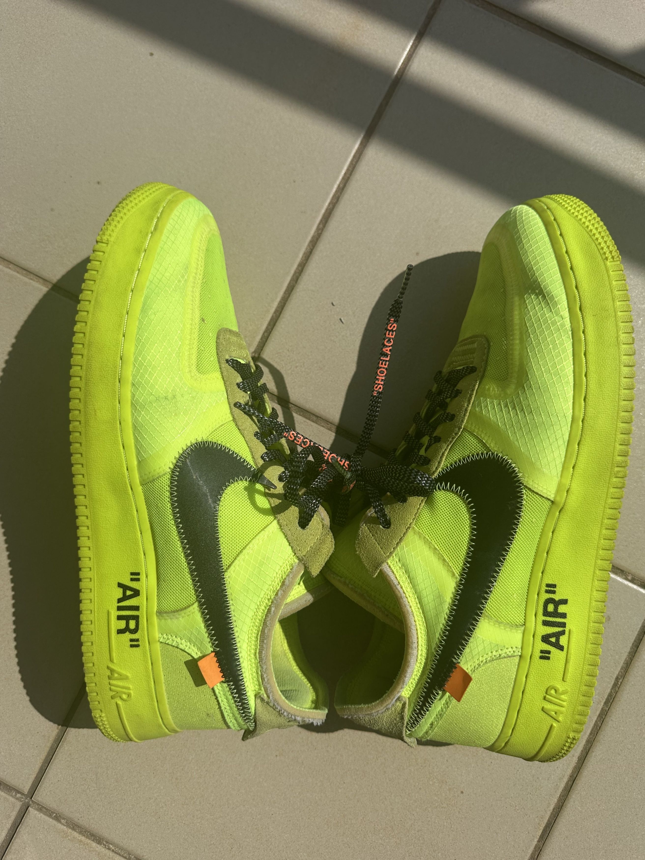 Nike × Off-White Off white Nike Air Force 1 Volt Size US 12 / EU 45 - 3 Thumbnail