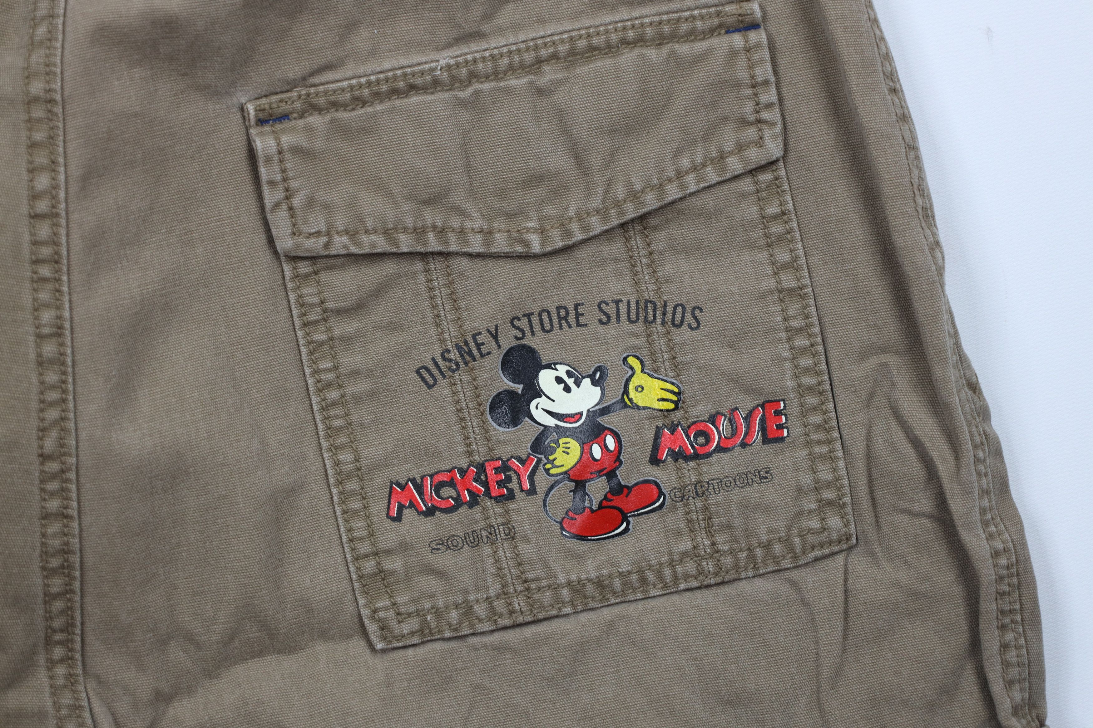 Disney × Vintage Vintage 90s Disney Mickey Mouse Baggy Canvas Cargo Shorts Size US 34 / EU 50 - 9 Thumbnail