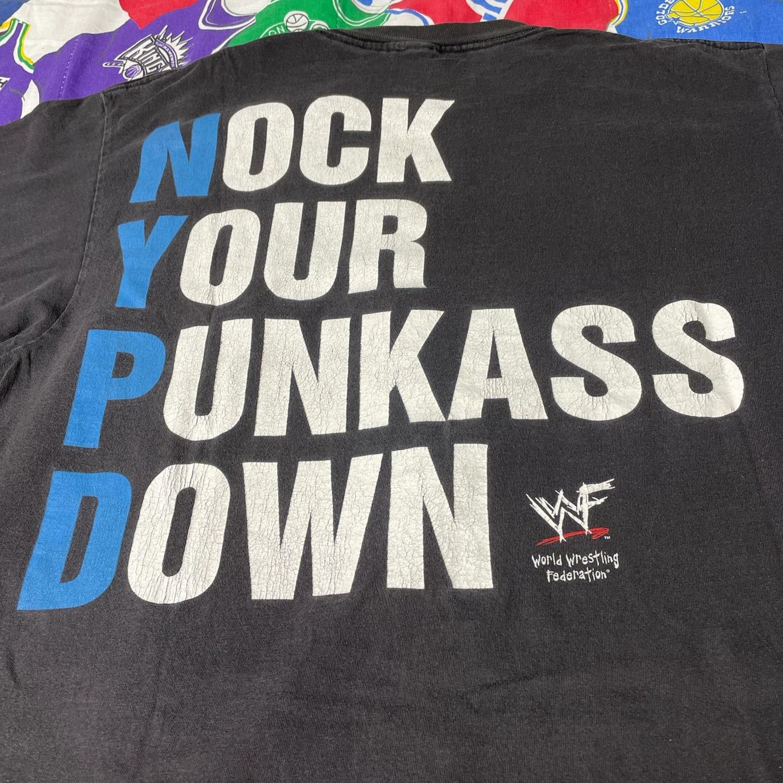 Vintage × WWE × WWF Vintage 90s WWF Stone Cold NYPD Police WWE Wrestling Tee Size US XL / EU 56 / 4 - 4 Thumbnail