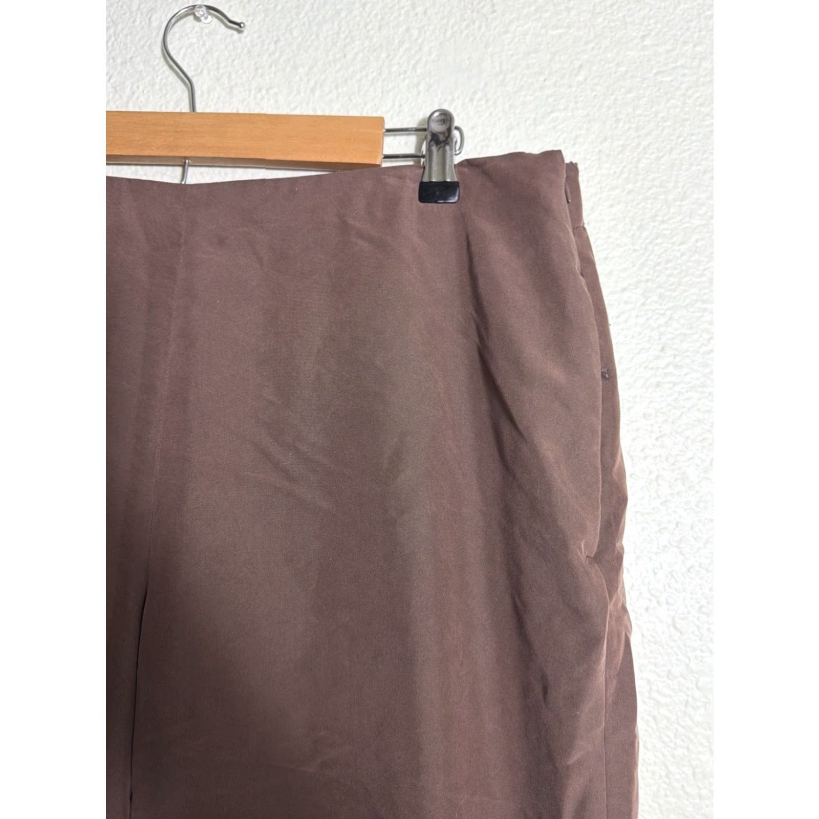 J. Jill J. Jill Womens Pants Chino Wide-Leg Brown Modal Size L Side Zip Womens Brown Wide-Leg Pant 36x28 12.5” Leg Size 36" / US 14 / IT 50 - 4 Thumbnail