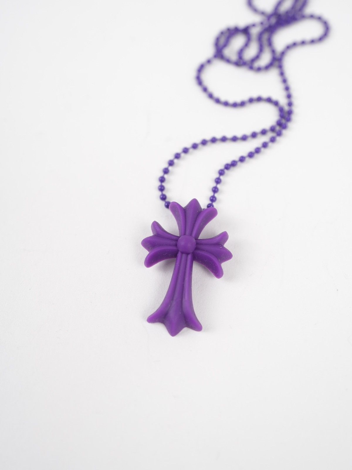 image of Chrome Hearts Silicon Cross Chain in Purple, Men's