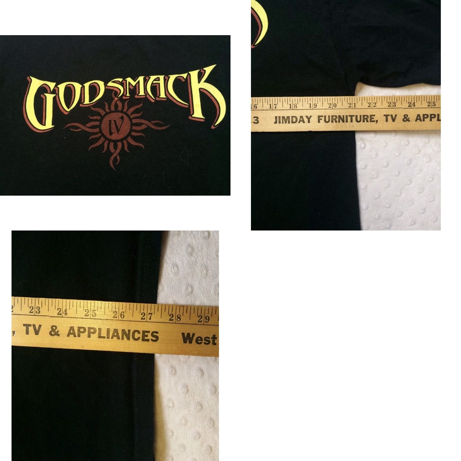 Anvil VINTAGE ANVIL Godsmack IV 06 Album Tour T Shirt Large Black Short Sleeve Men Rock Band Promo Graphic Print Double Sided Size US L / EU 52-54 / 3 - 8 Thumbnail