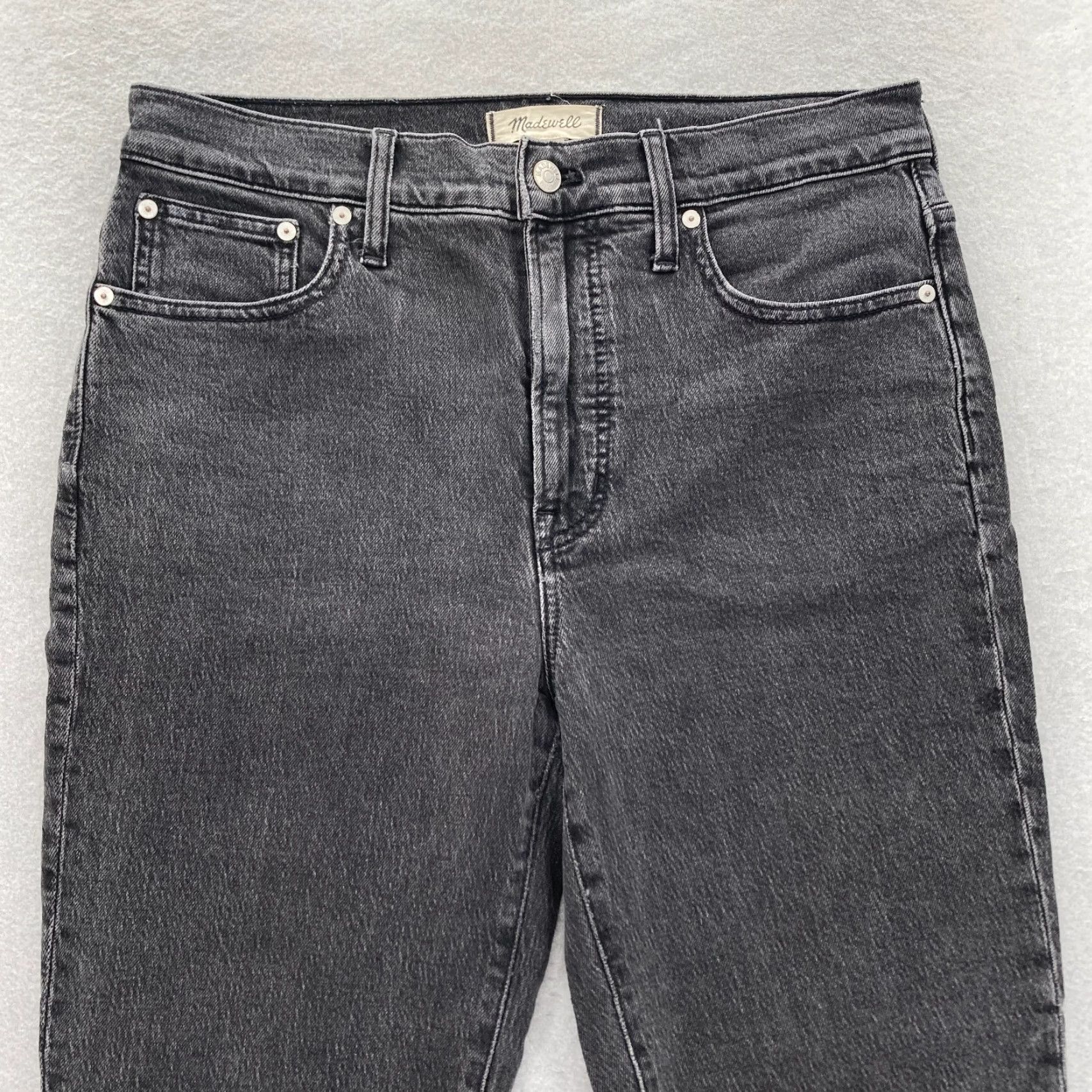 Madewell Madewell The Perfect Vintage Straight Jean Women's 29P Charcoal Wash Black Denim Jeans Size 24" / US 00 / IT 34 - 2 Thumbnail