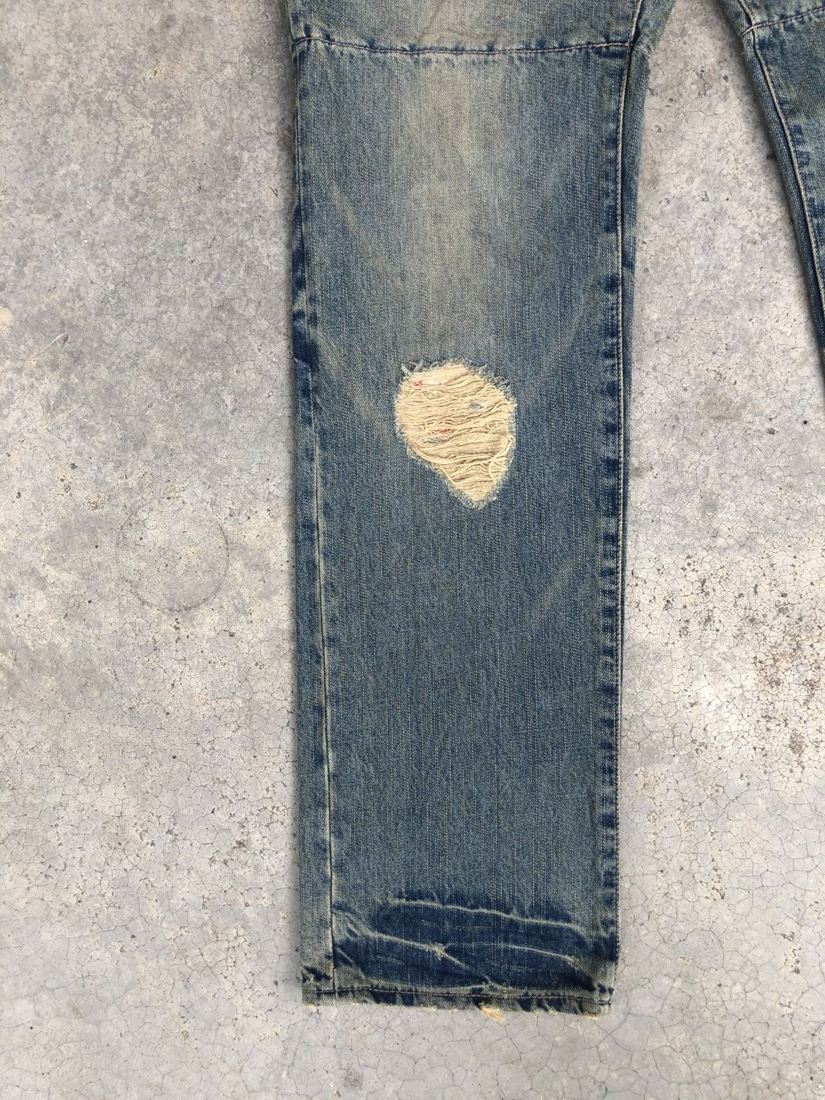 PPFM Japanese PPFM Double Waist Distressed Jeans Size US 35 - 6 Thumbnail