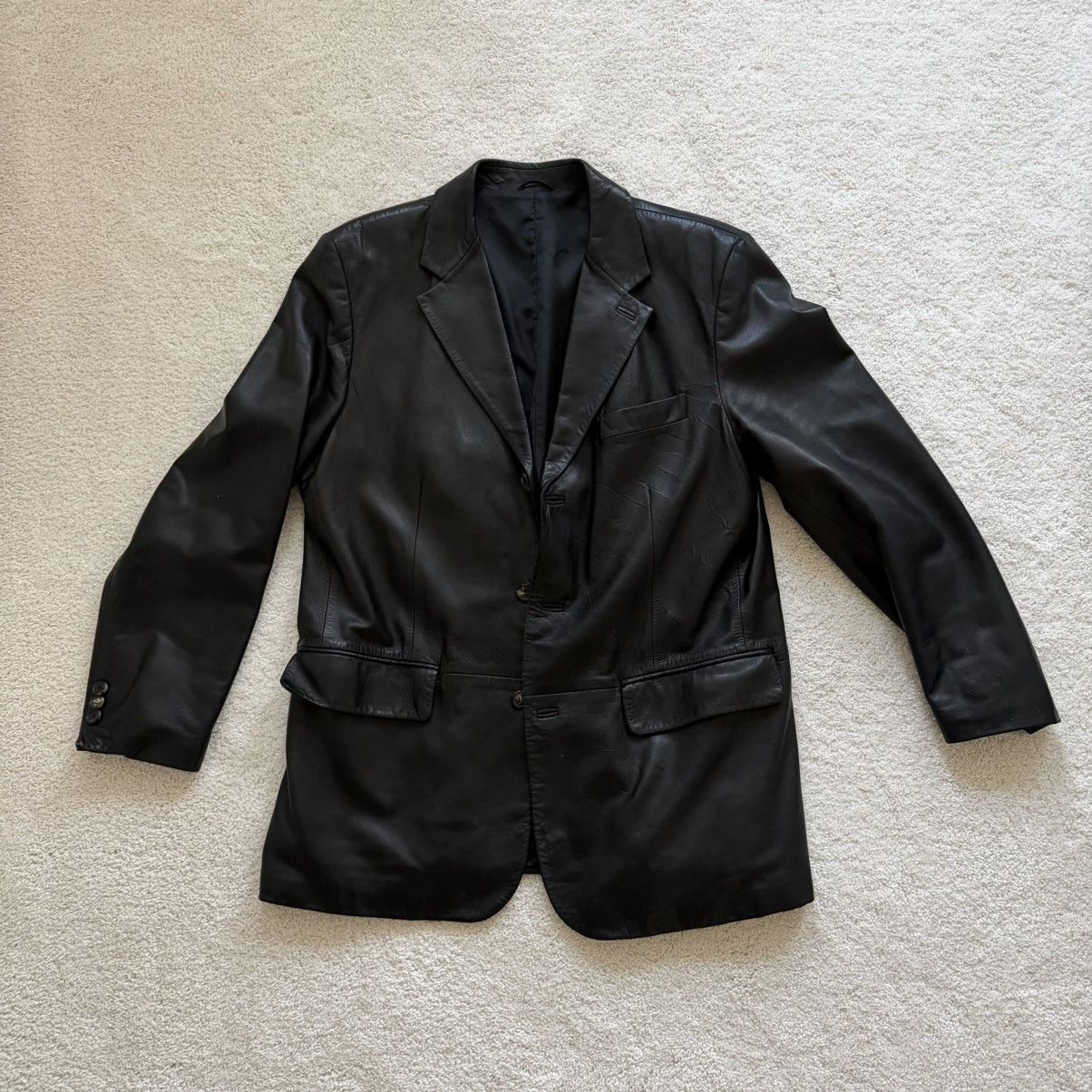 Salvatore Ferragamo Salvatore Ferragamo Leather Blazer Size 52R - 1 Thumbnail