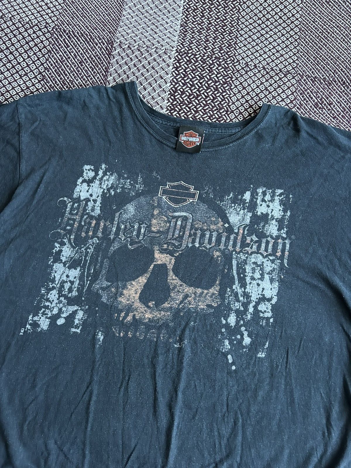 Harley Davidson Vintage Harley Davidson Skull Print Wash T-shirt 90s Size XL Size US XL / EU 56 / 4 - 3 Thumbnail