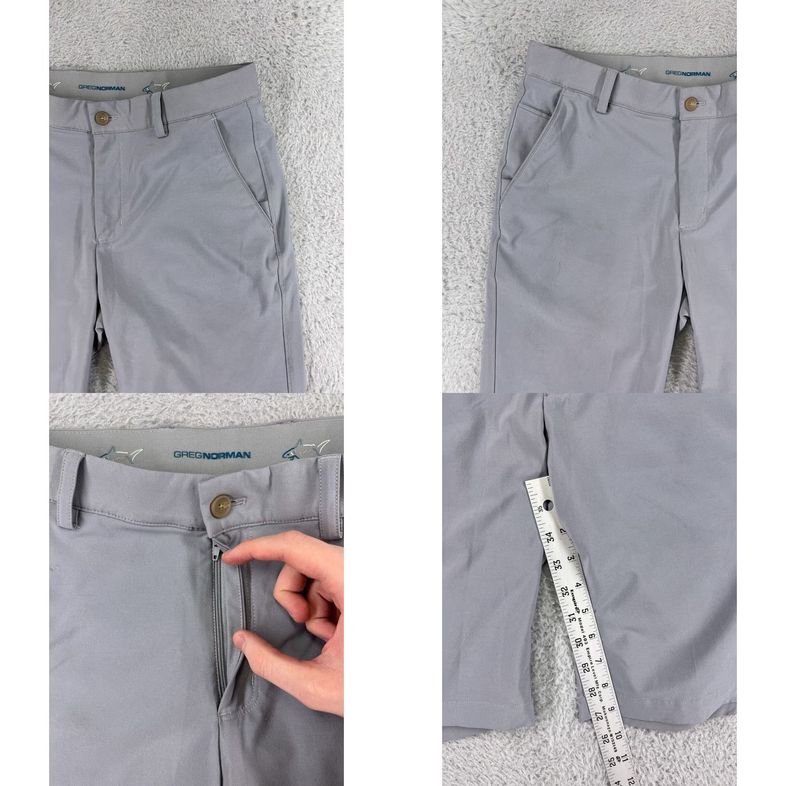 Vintage Greg Norman Shorts Mens 30 Gray Golf Comfort Waistband Polyester Blend Size US 30 / EU 46 - 8 Thumbnail