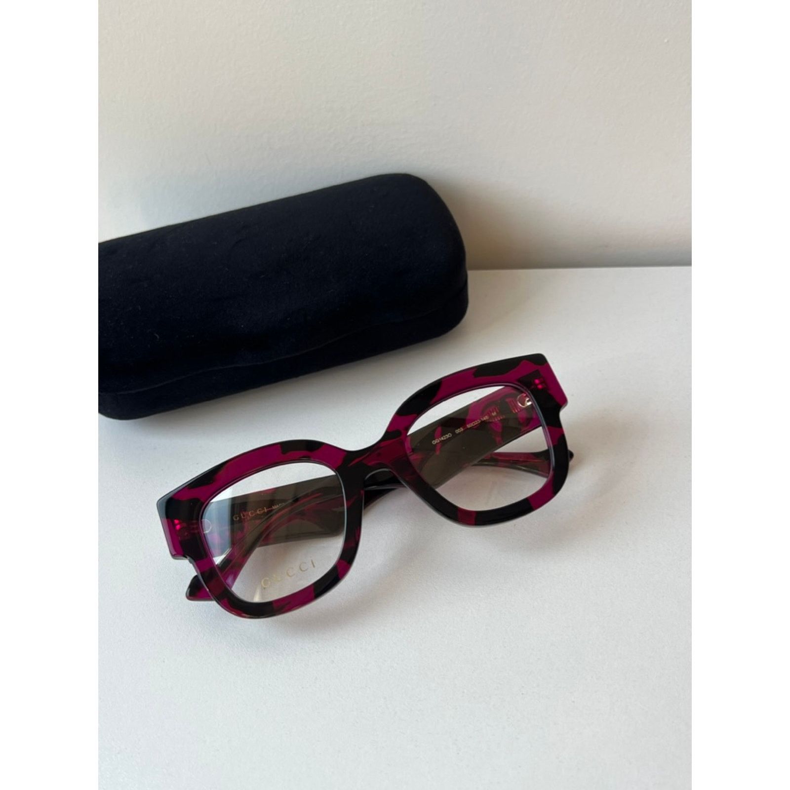 Gucci NEW Gucci GG1423O Black Pink Havana Eyeglasses Frames Size ONE SIZE - 3 Thumbnail