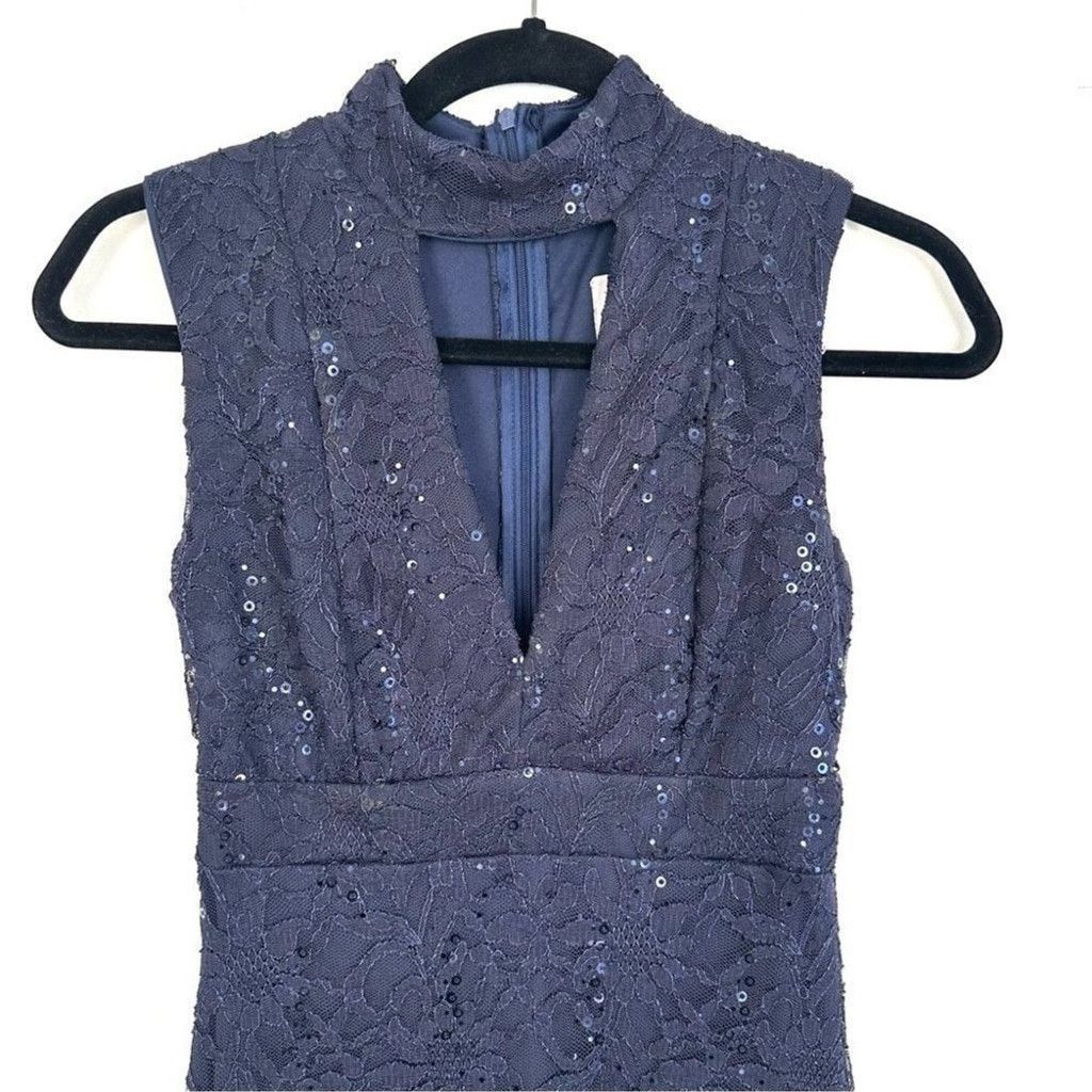 Other Jess Wright Sequin Floral Lace High Neck Dress Size 4 (UK 8) Size S / US 4 / IT 40 - 3 Thumbnail