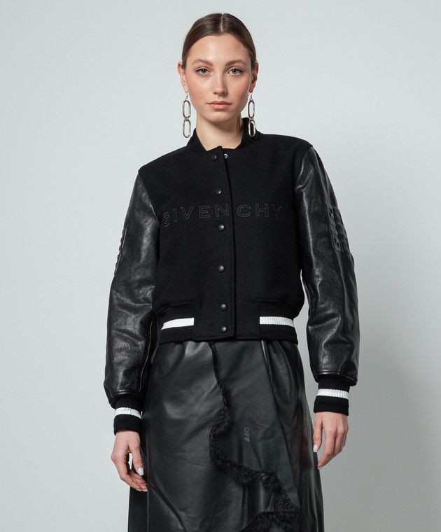 Givenchy o1w1db10325 Bomber Jacket In Wool in Black Size XS / US 0-2 / IT 36-38 - 4 Thumbnail